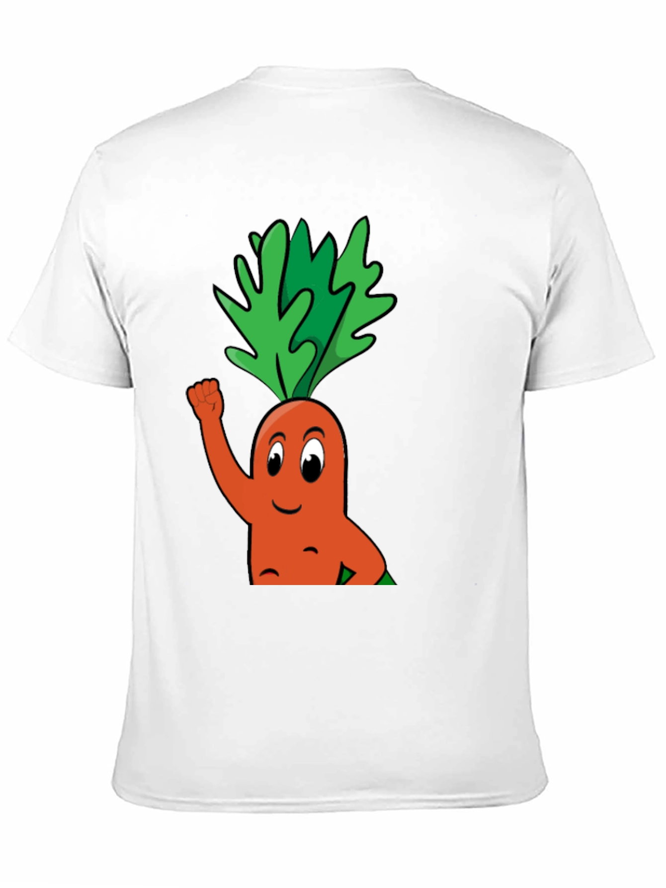 Funny Carrot Cartoon Black T-Shirt