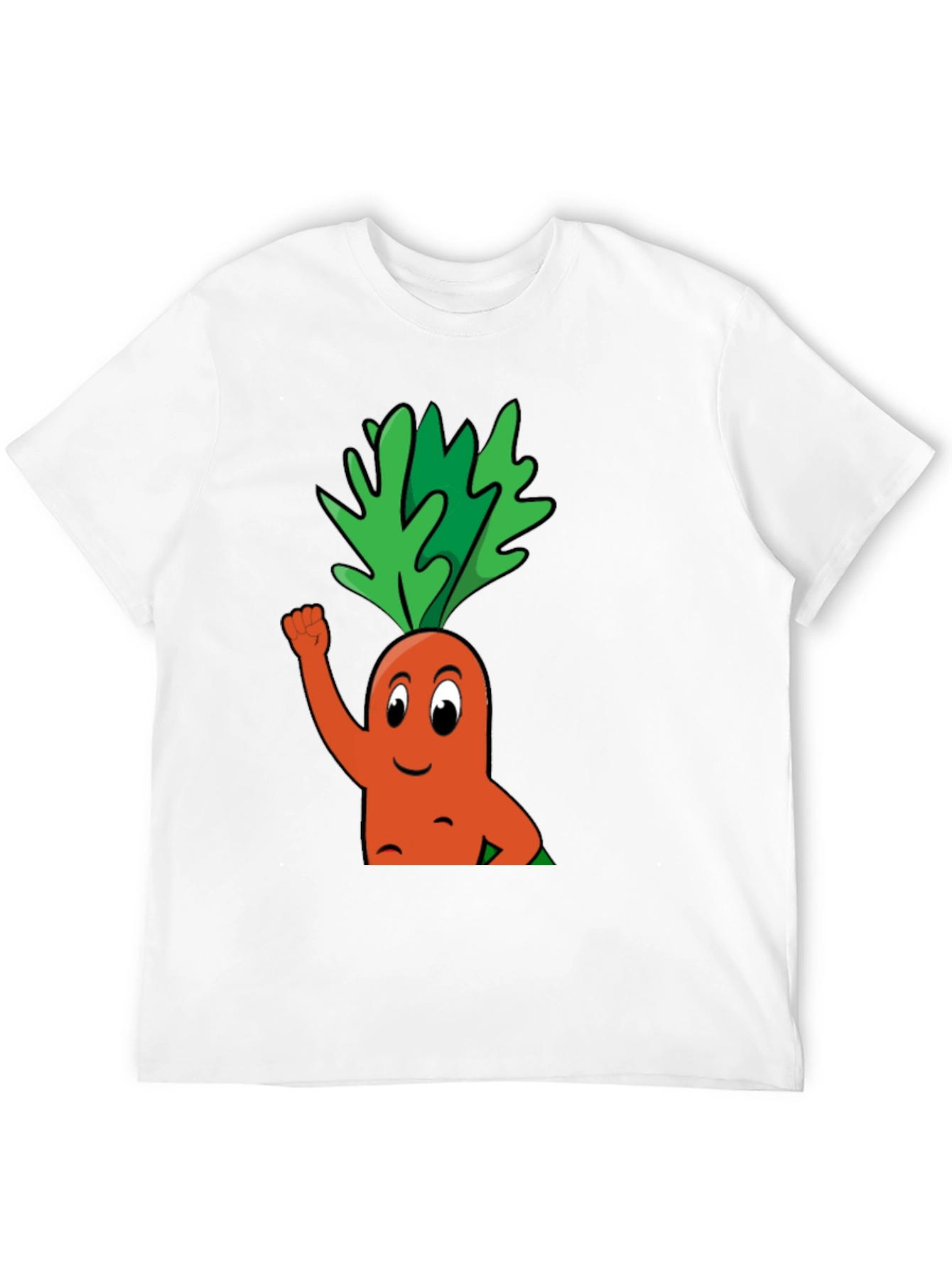 Funny Carrot Cartoon Black T-Shirt