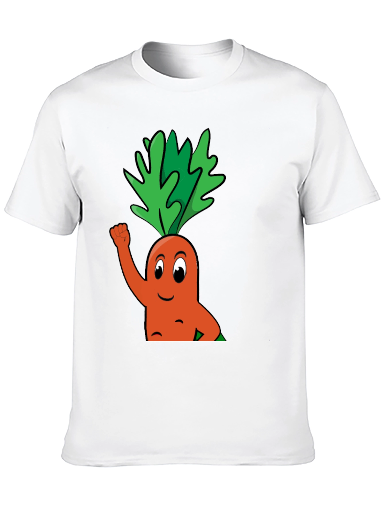 Funny Carrot Cartoon Black T-Shirt