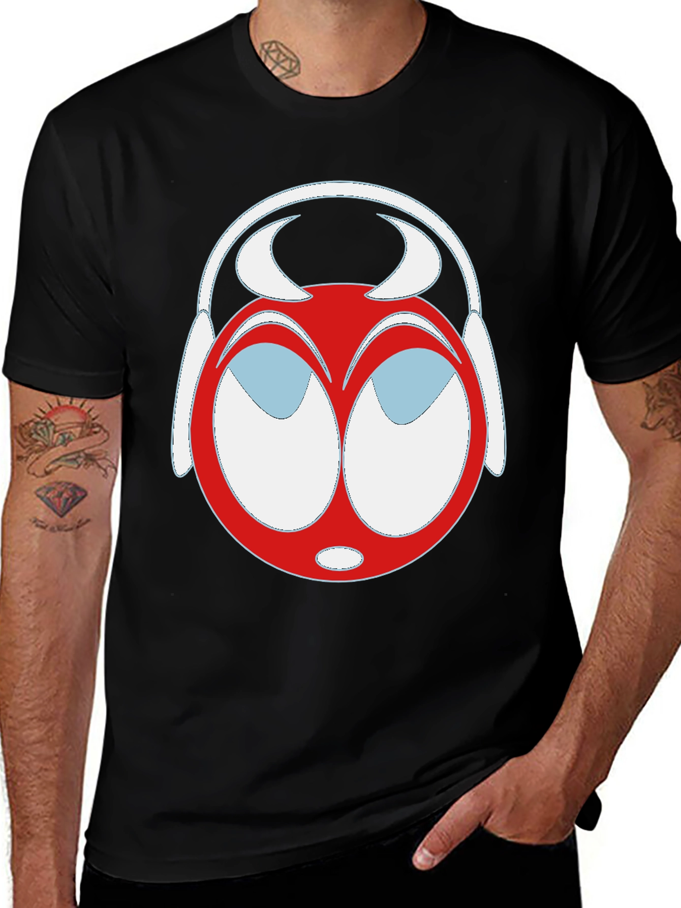 Cartoon Headphone T-Shirt - Unique Graphic Tee
