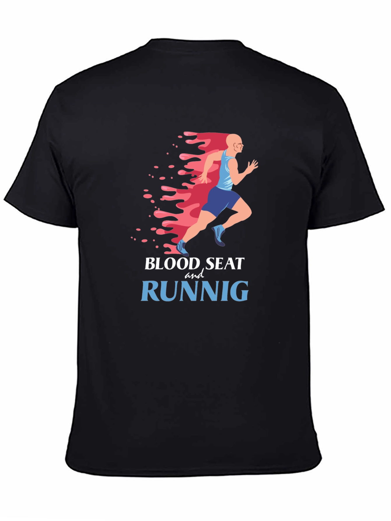 Blood Sweat and Runnig Black Graphic Tee