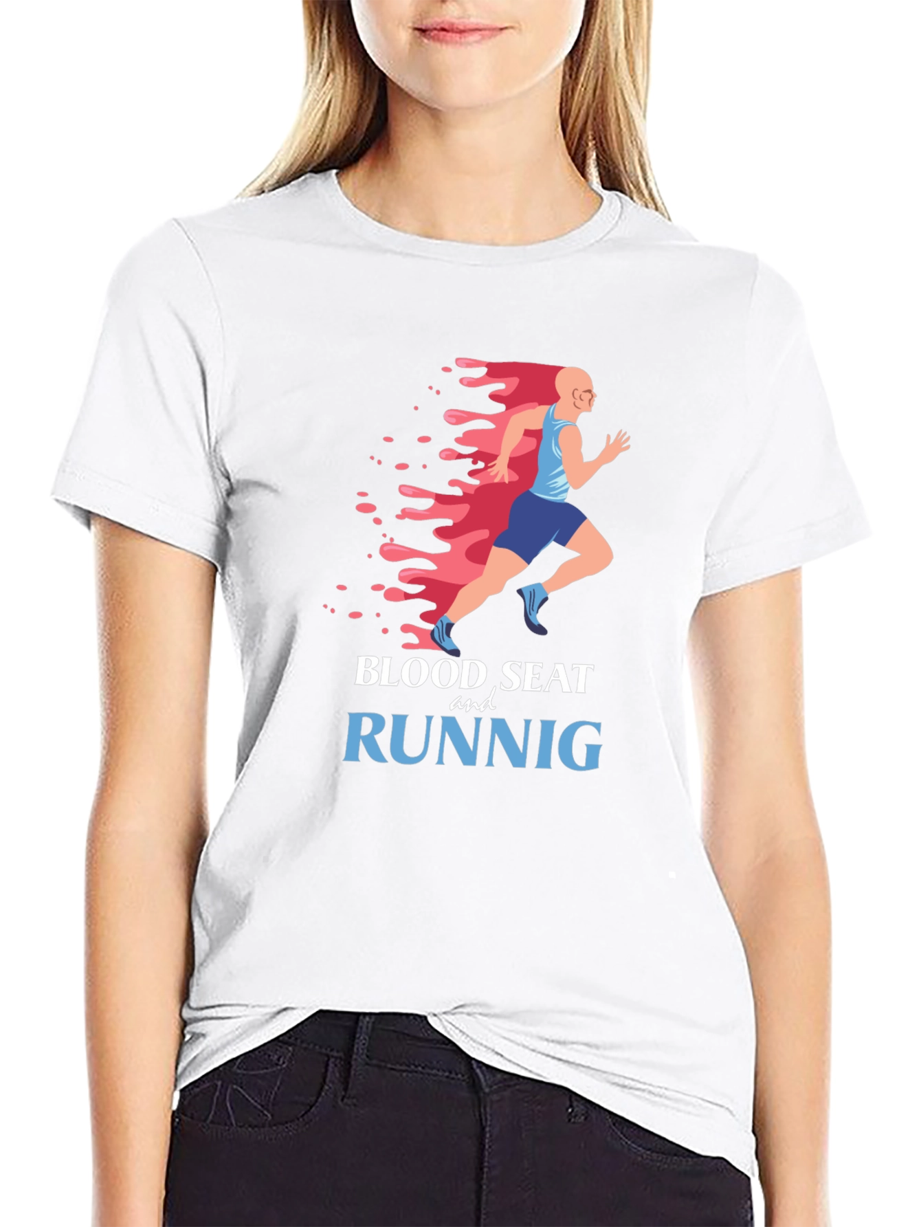 Blood Sweat and Runnig Black Graphic Tee