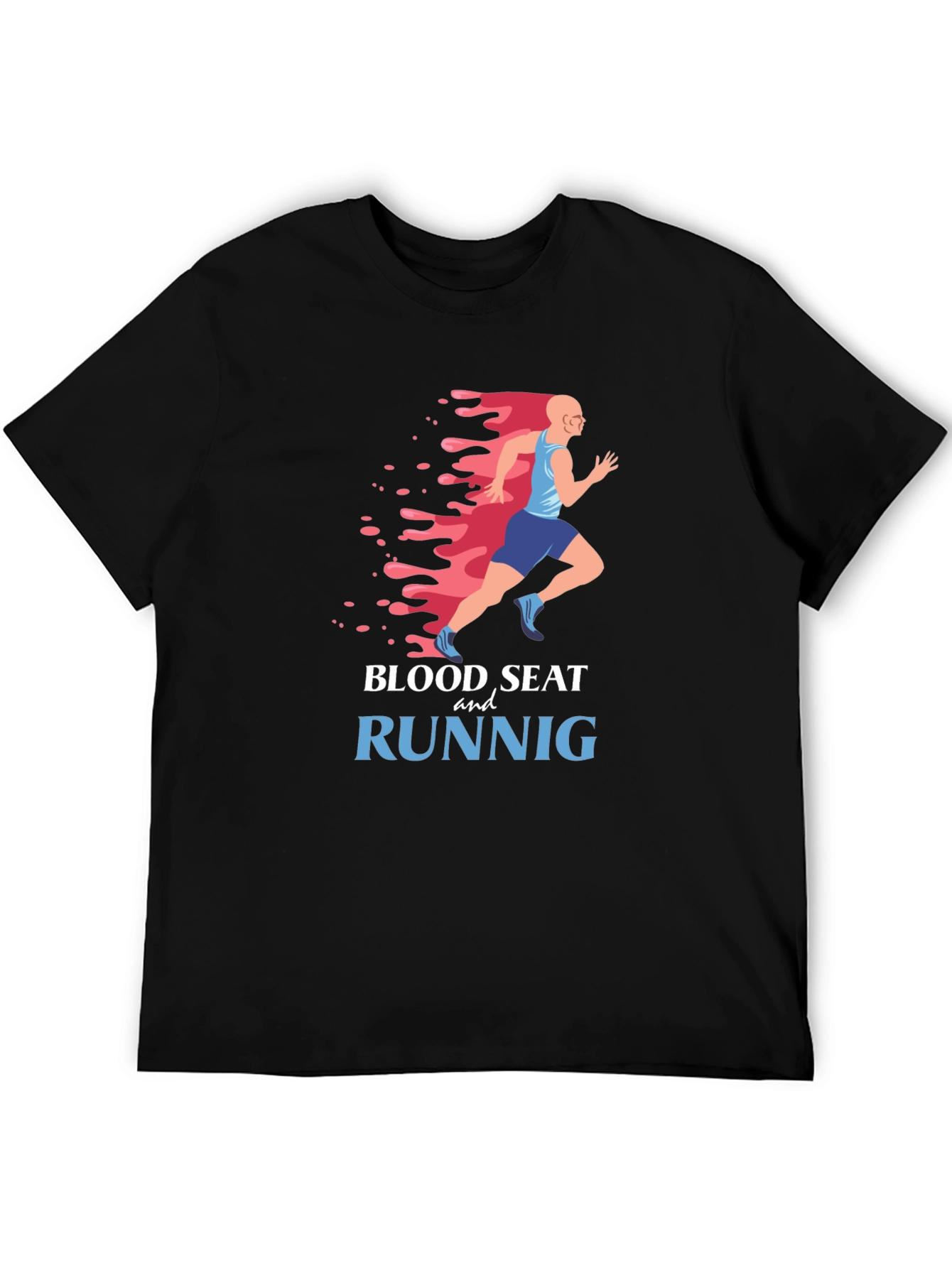 Blood Sweat and Runnig Black Graphic Tee