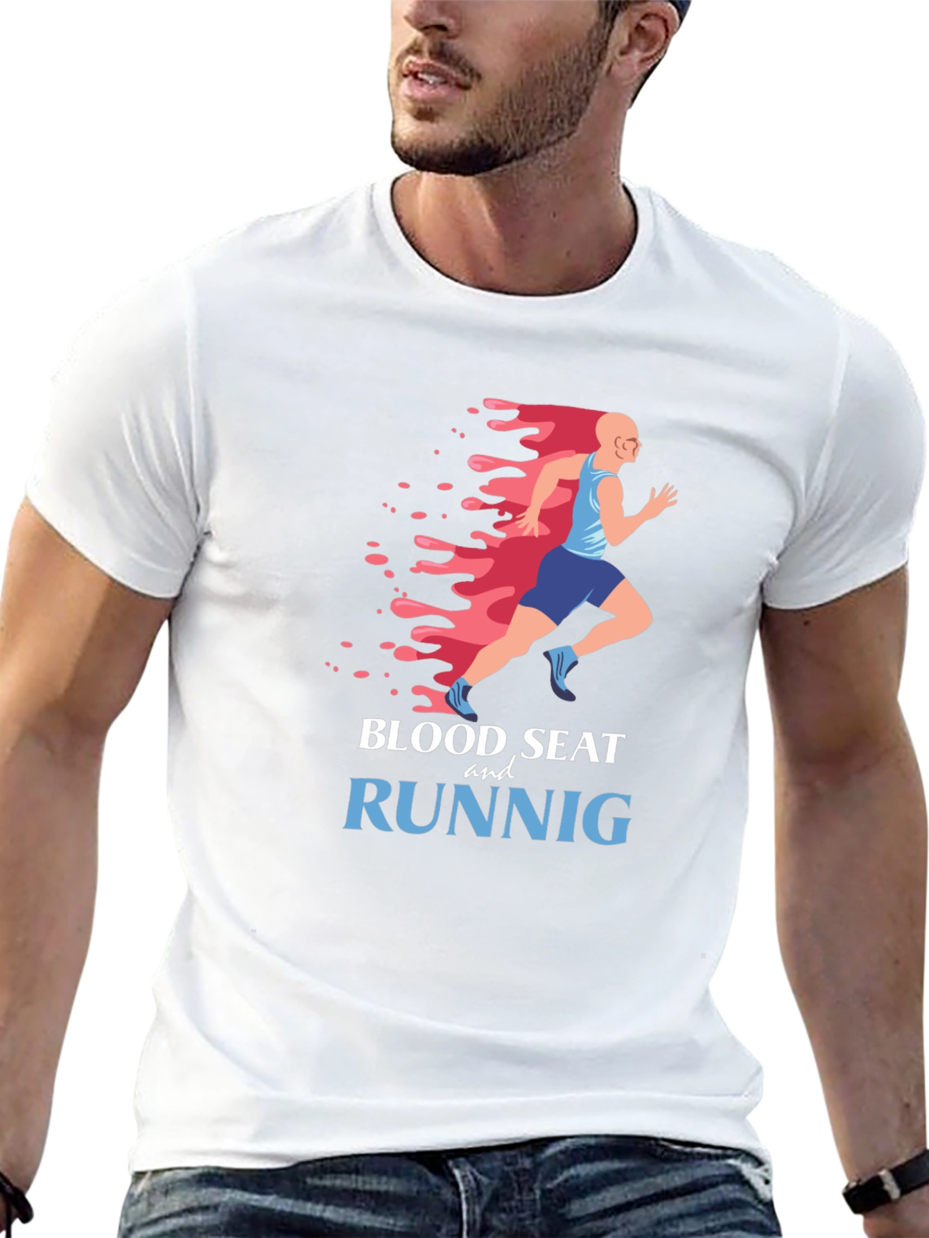 Blood Sweat and Runnig Black Graphic Tee