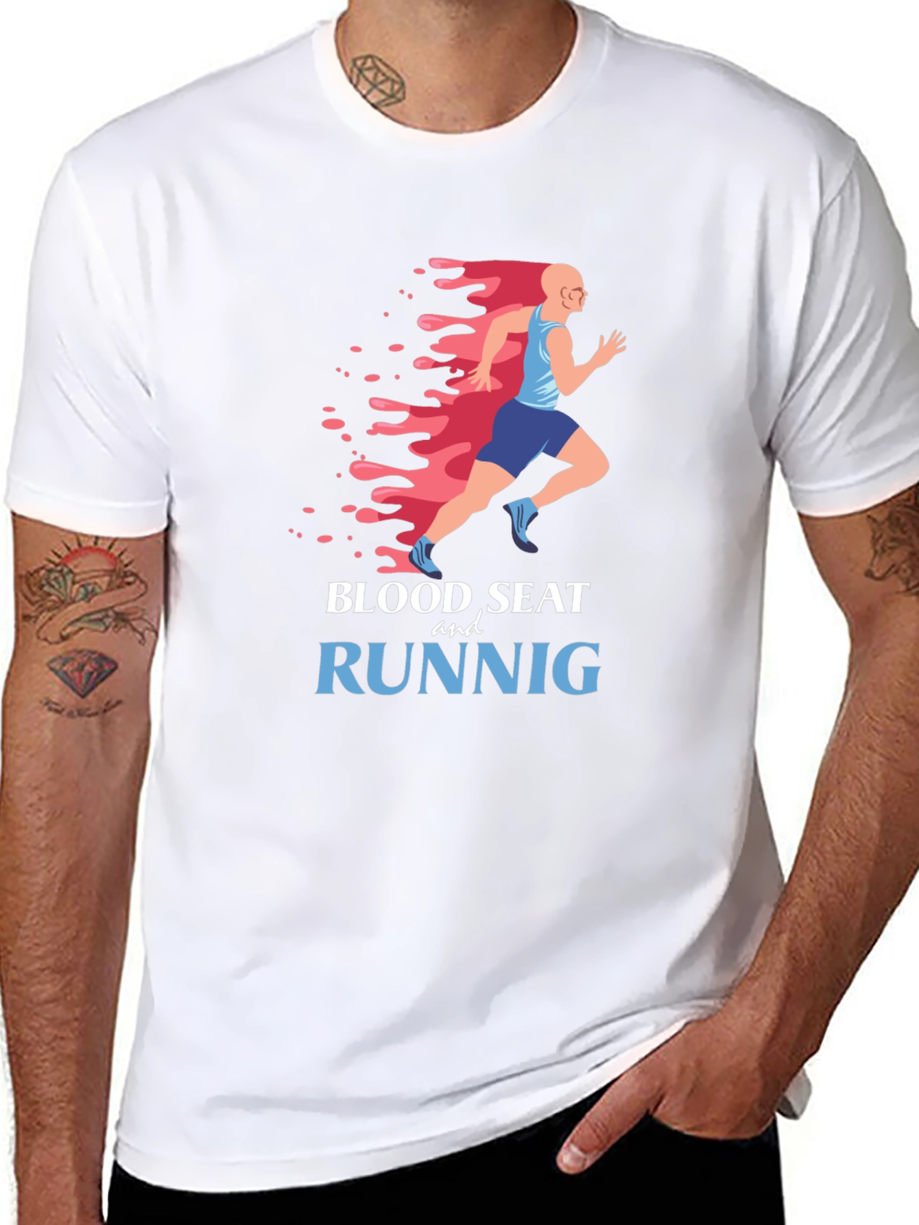 Blood Sweat and Runnig Black Graphic Tee