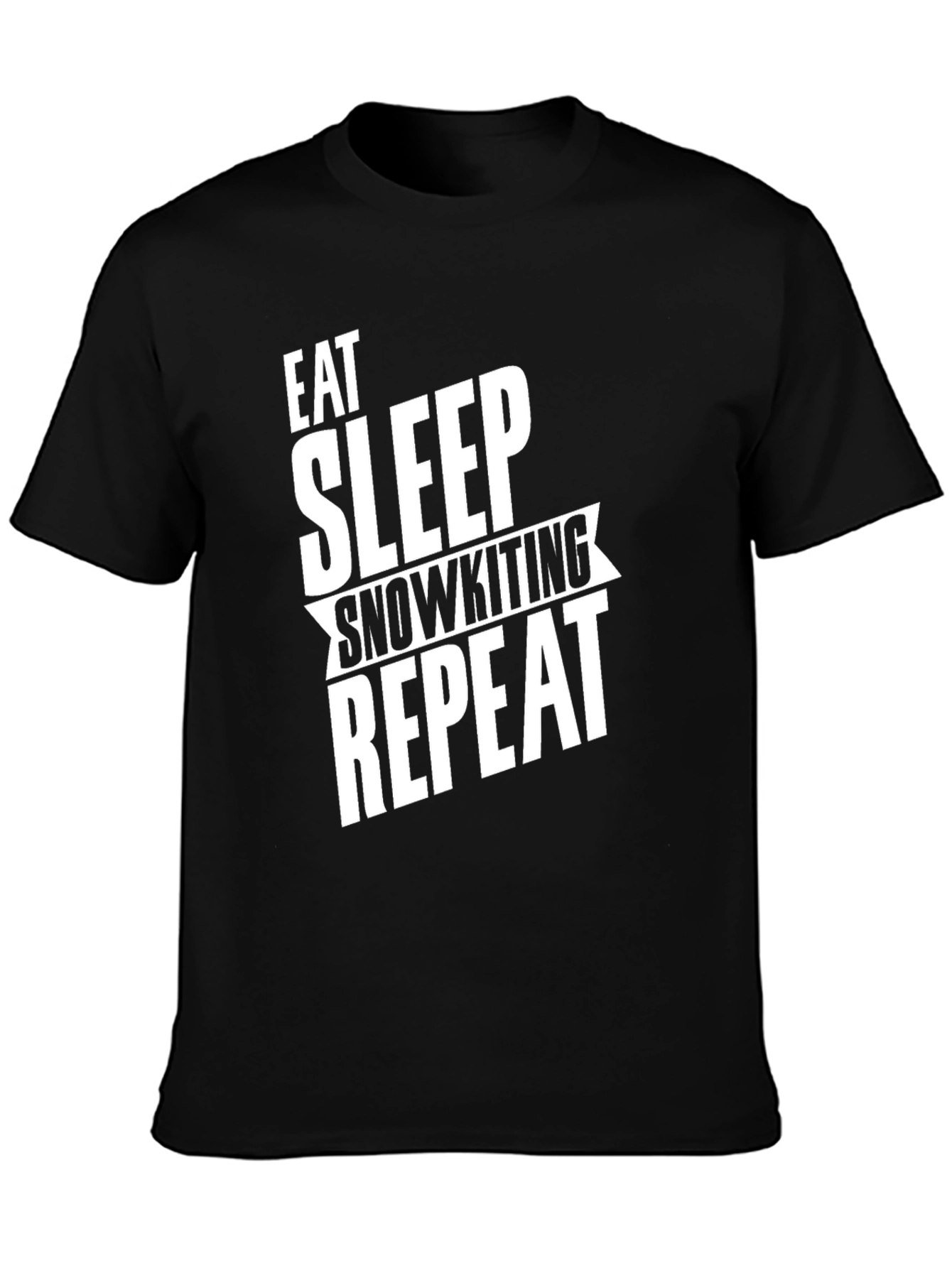 Eat Sleep Snowkiting Repeat T-Shirt Black