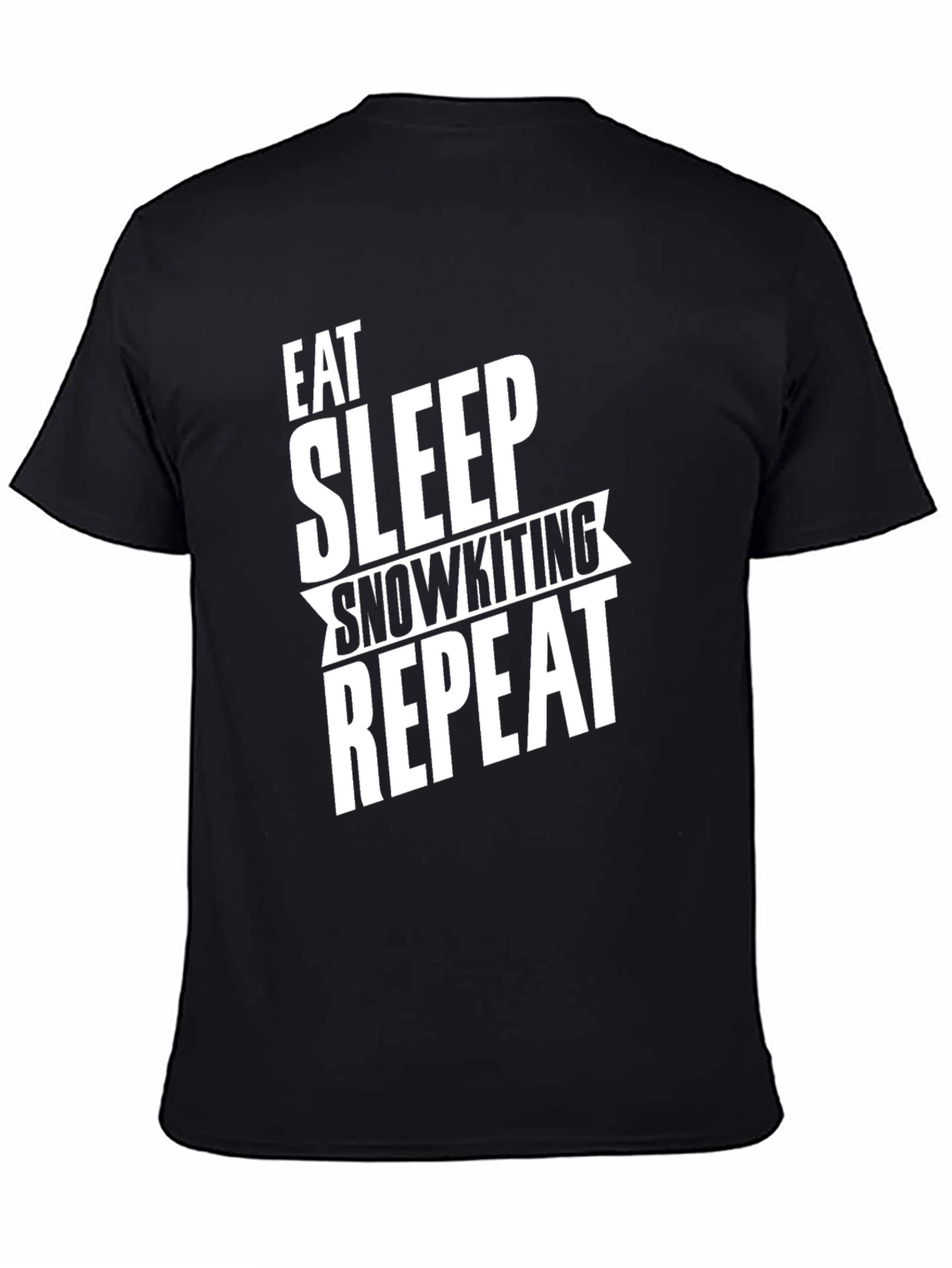 Eat Sleep Snowkiting Repeat T-Shirt Black