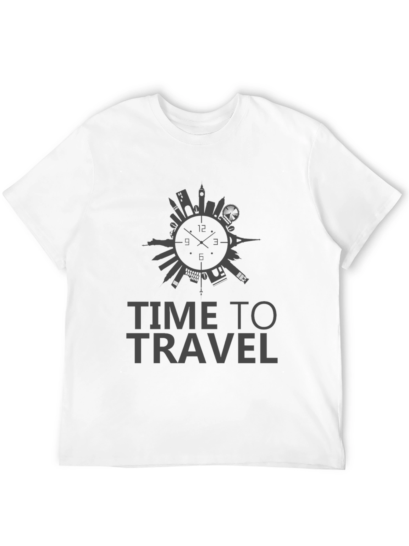 Time To Travel Black Graphic Tee