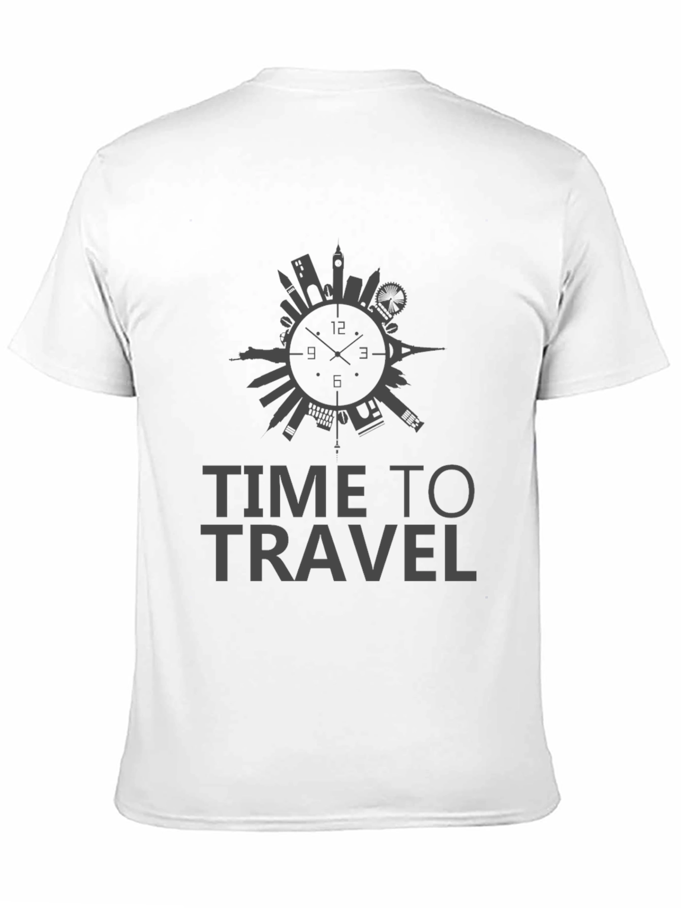 Time To Travel Black Graphic Tee