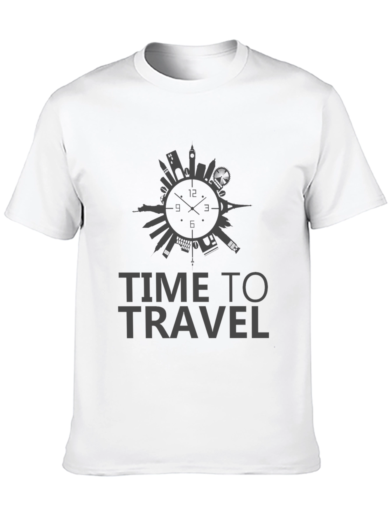 Time To Travel Black Graphic Tee