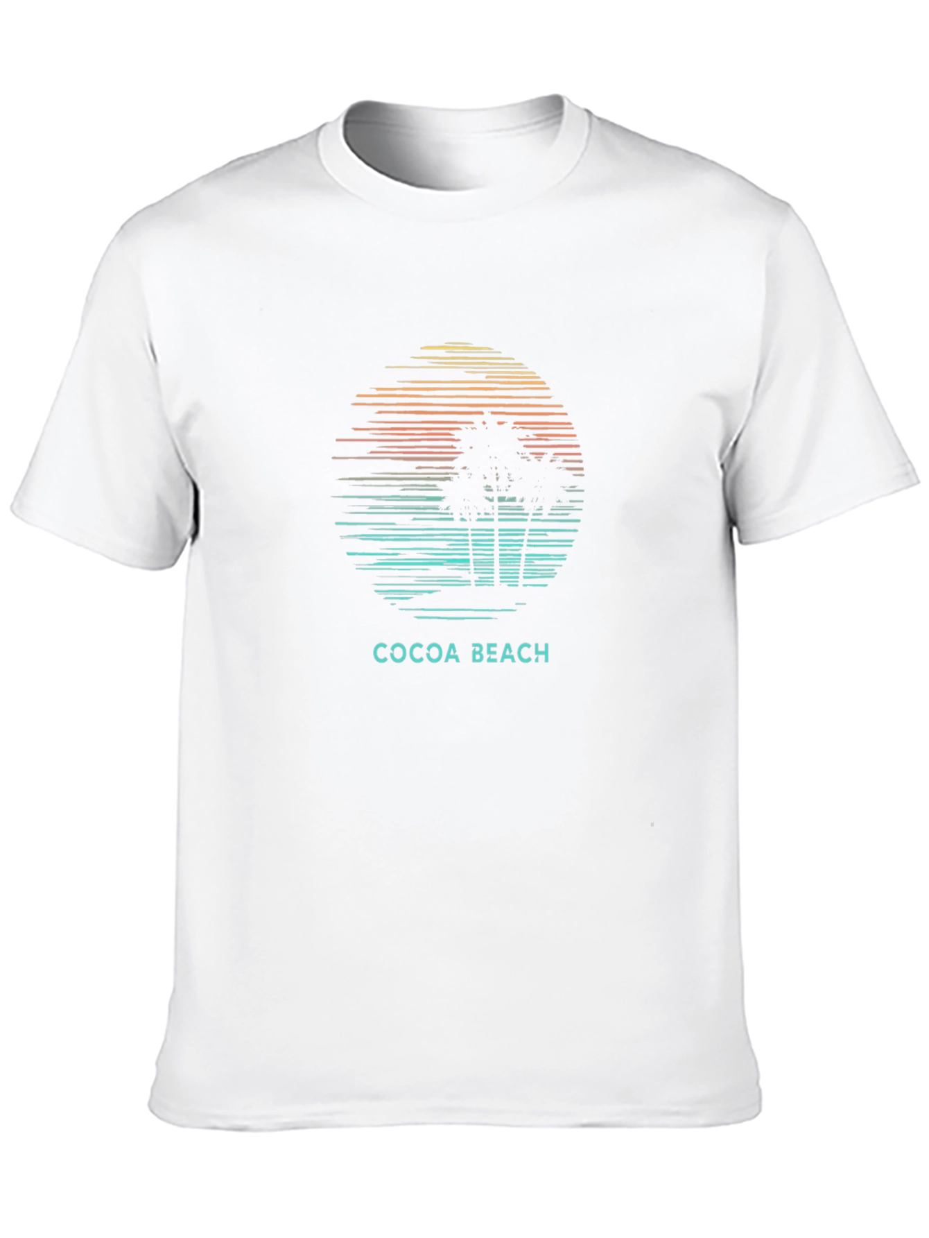 Cocoa Beach Palm Tree Sunset Graphic Tee - Black