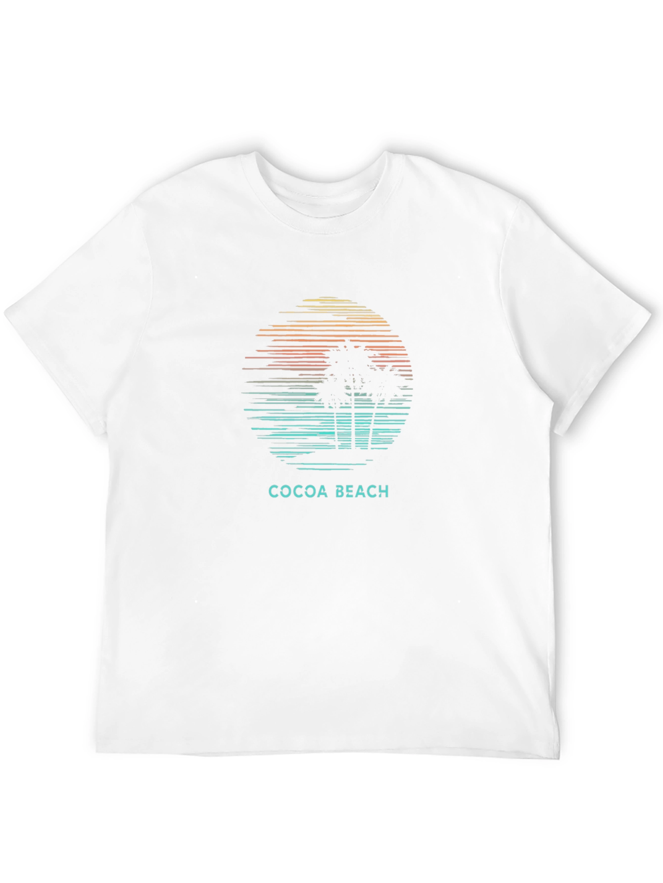 Cocoa Beach Palm Tree Sunset Graphic Tee - Black