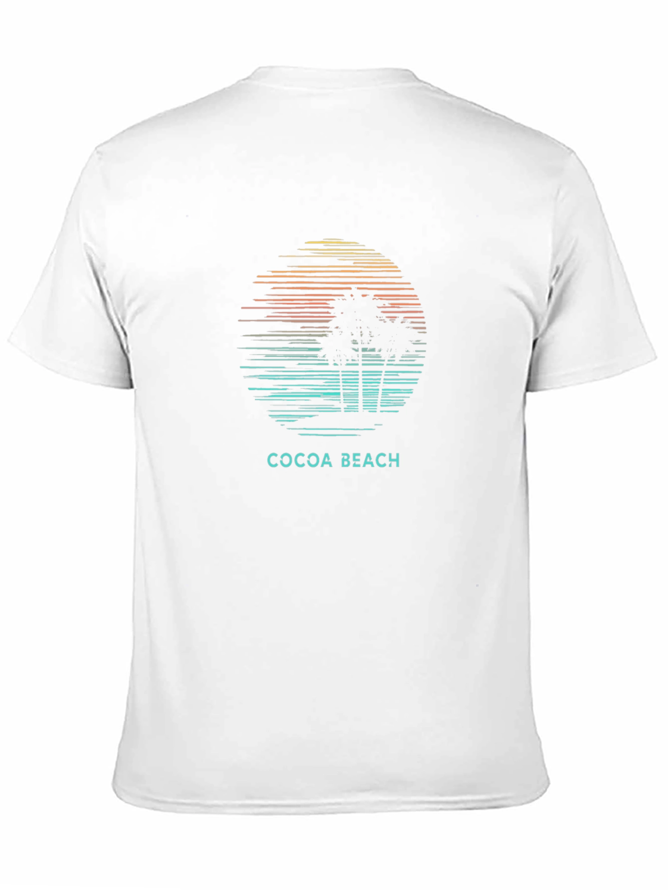 Cocoa Beach Palm Tree Sunset Graphic Tee - Black