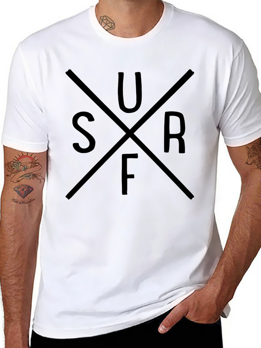 Mens Black Surf Graphic T-Shirt