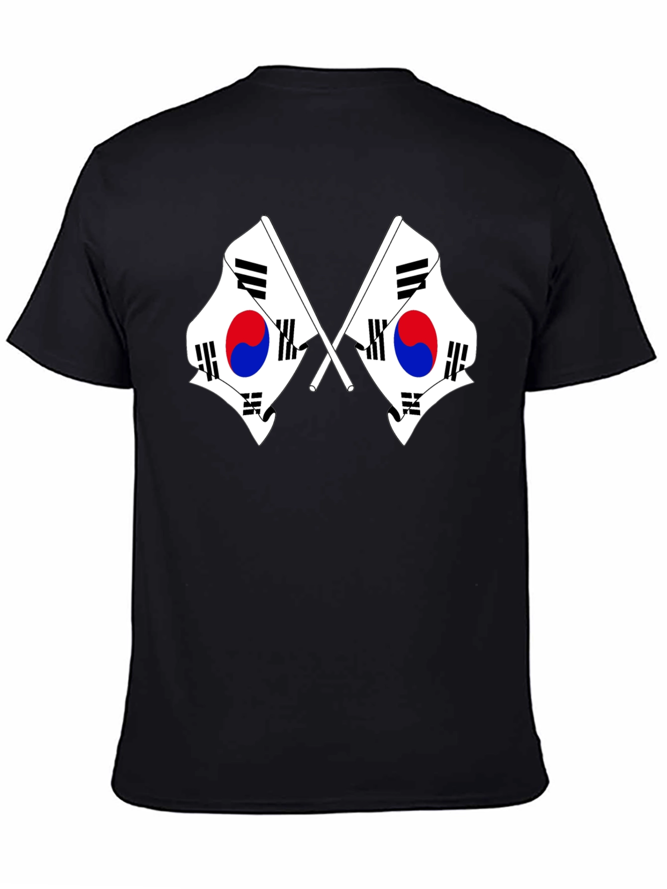 Korean Flag Graphic T-Shirt - Black