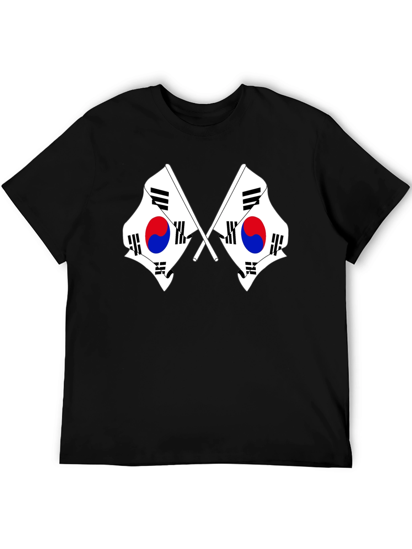 Korean Flag Graphic T-Shirt - Black
