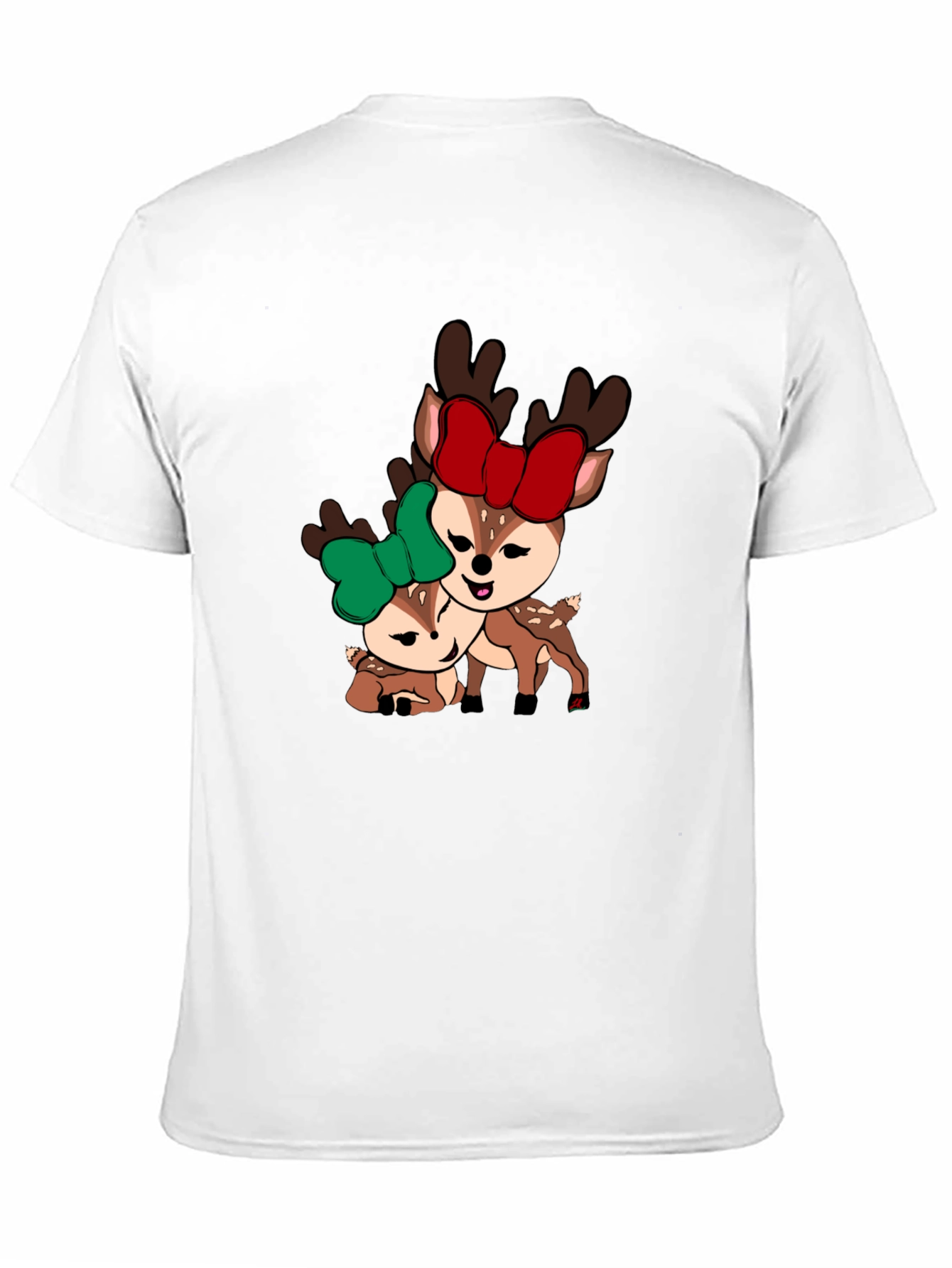 Cute Deer Couple T-Shirt - Holiday Season Apparel