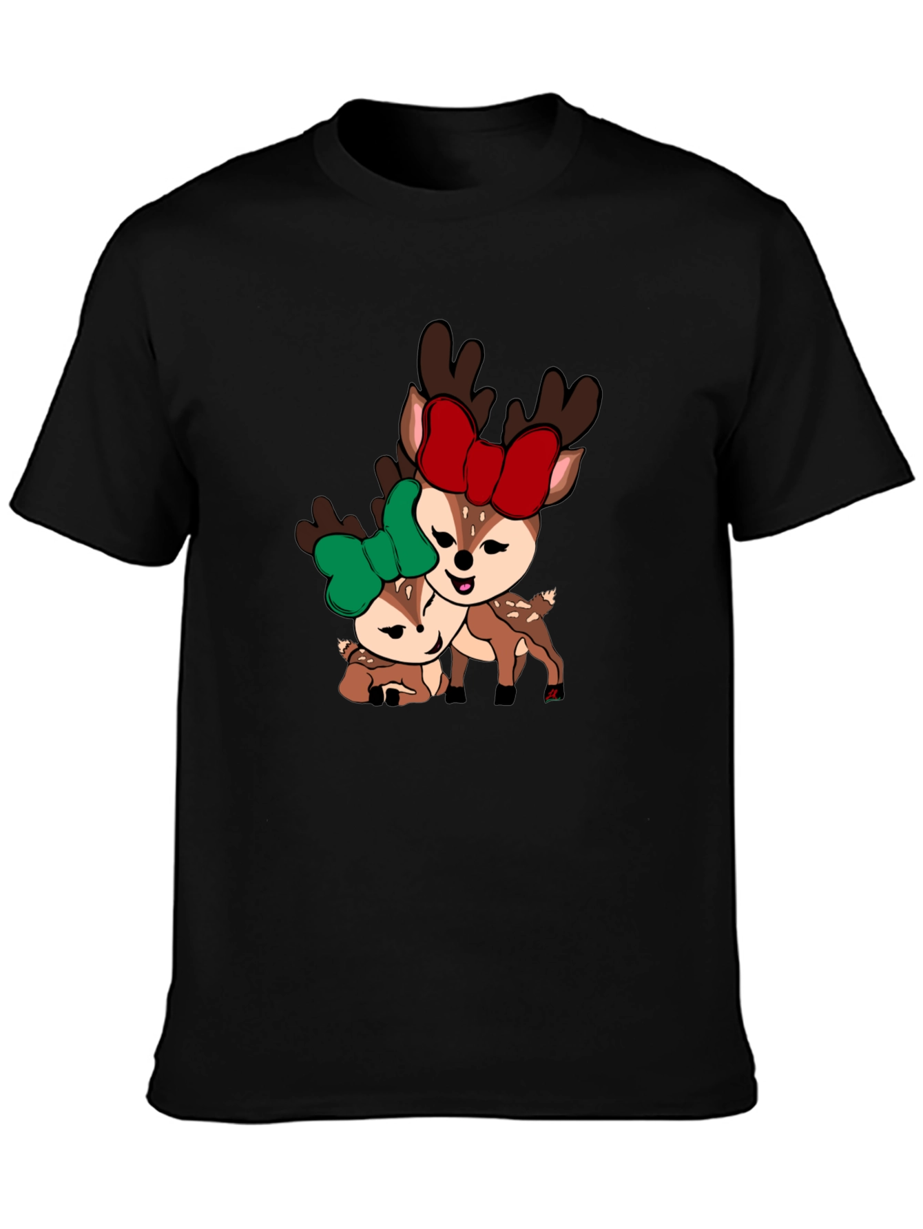 Cute Deer Couple T-Shirt - Holiday Season Apparel
