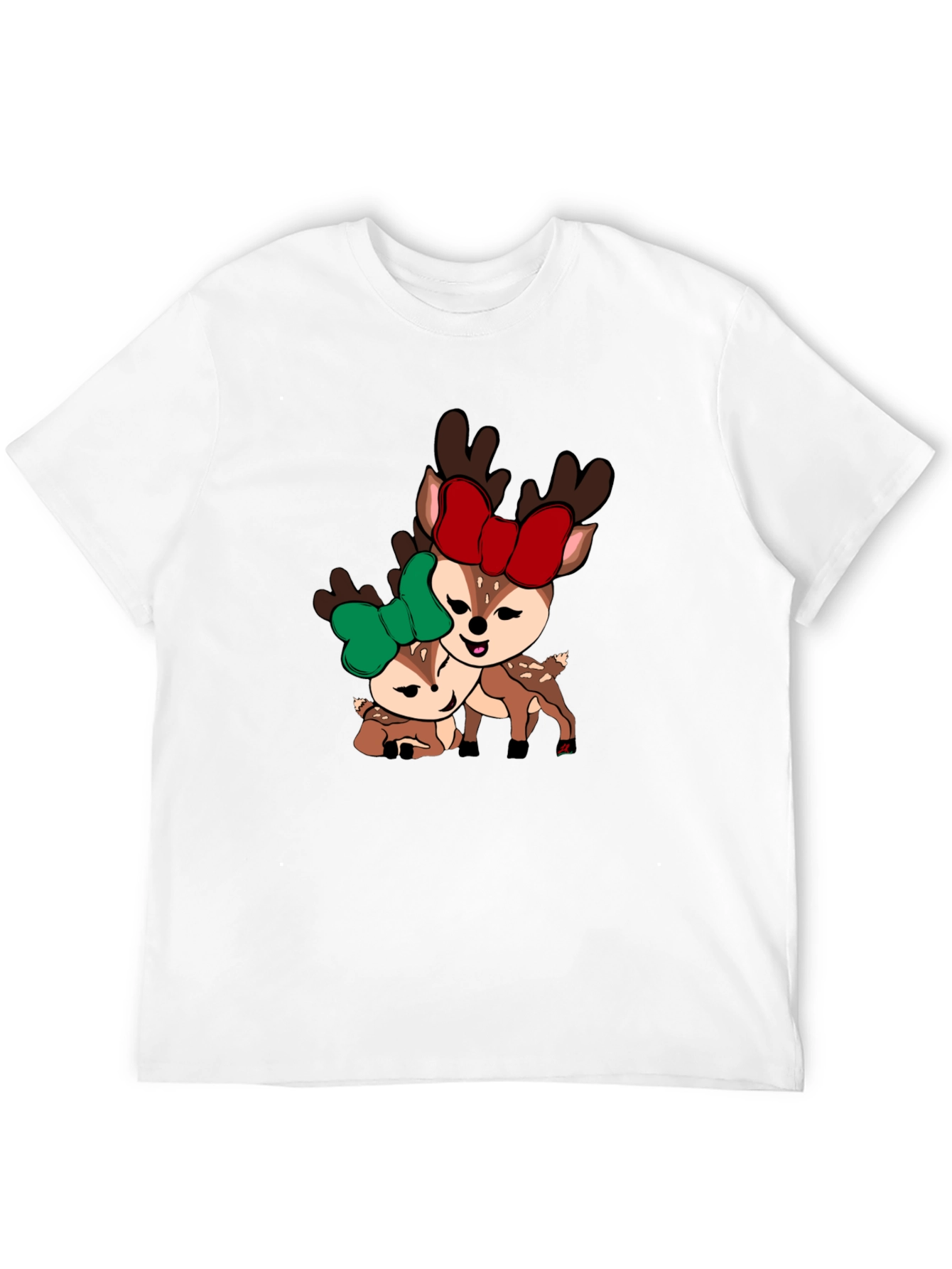 Cute Deer Couple T-Shirt - Holiday Season Apparel