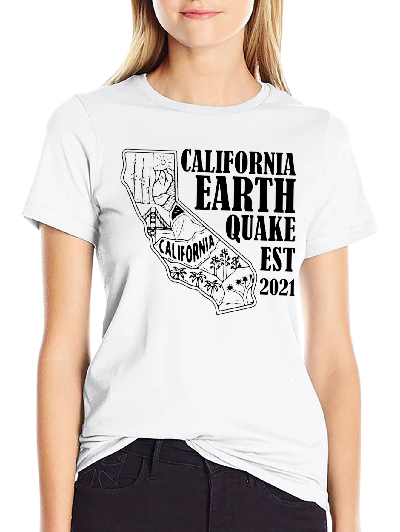 California Earthquake EST 2021 Graphic T-Shirt