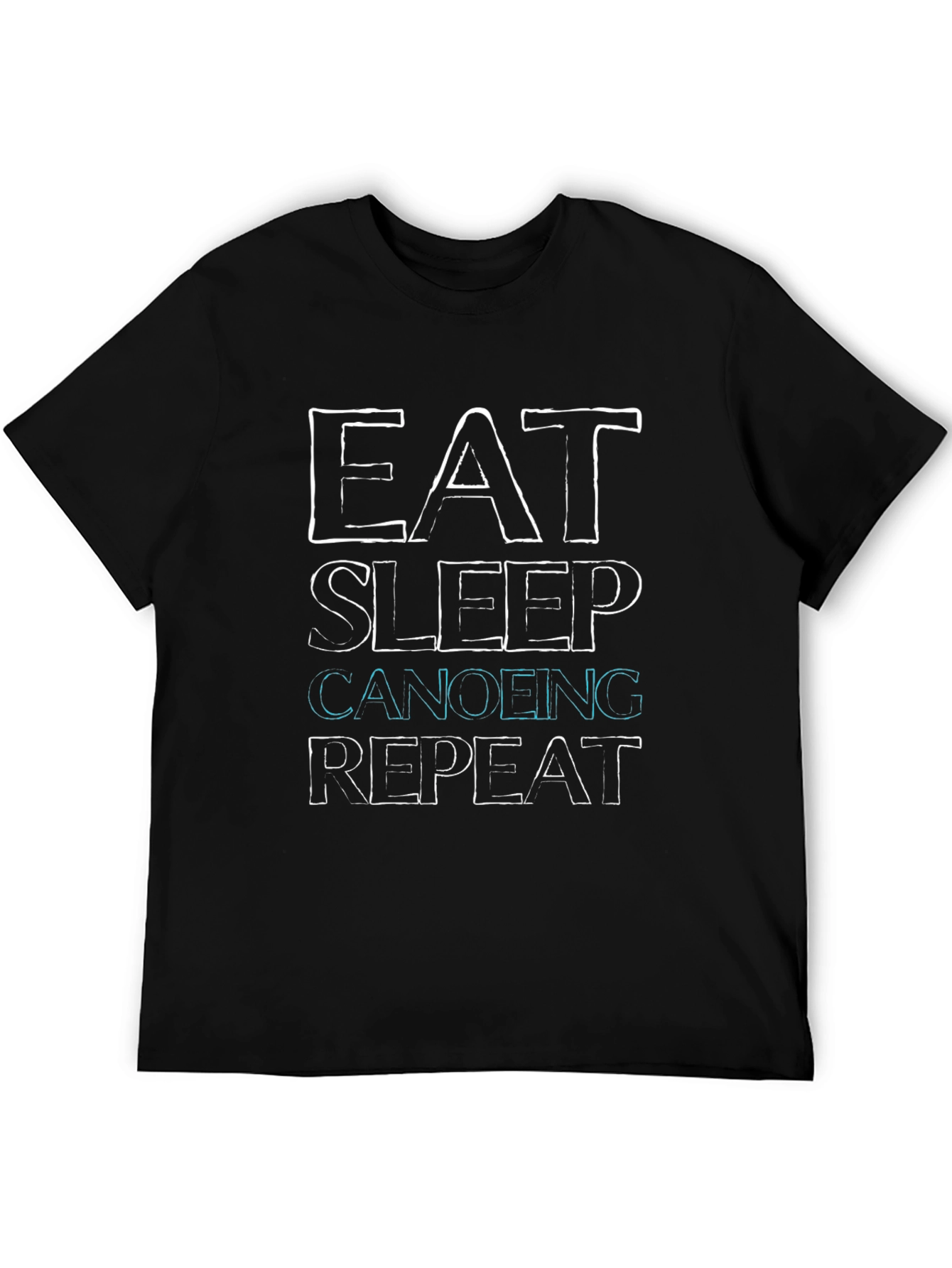 Eat Sleep Canoeing Repeat Black T-Shirt