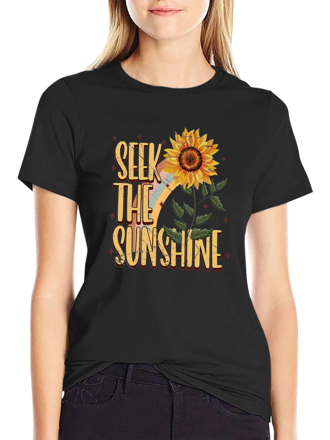 Seek The Sunshine Sunflower Graphic Tee