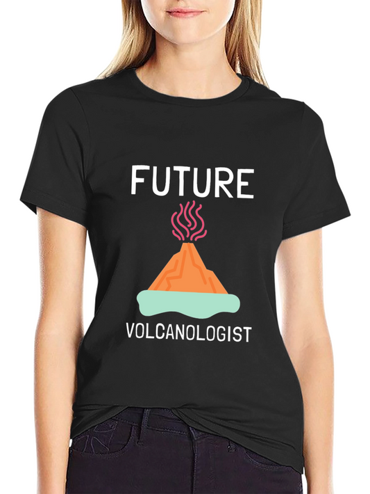 Future Volcanologist T-Shirt - Black Crew Neck Tee