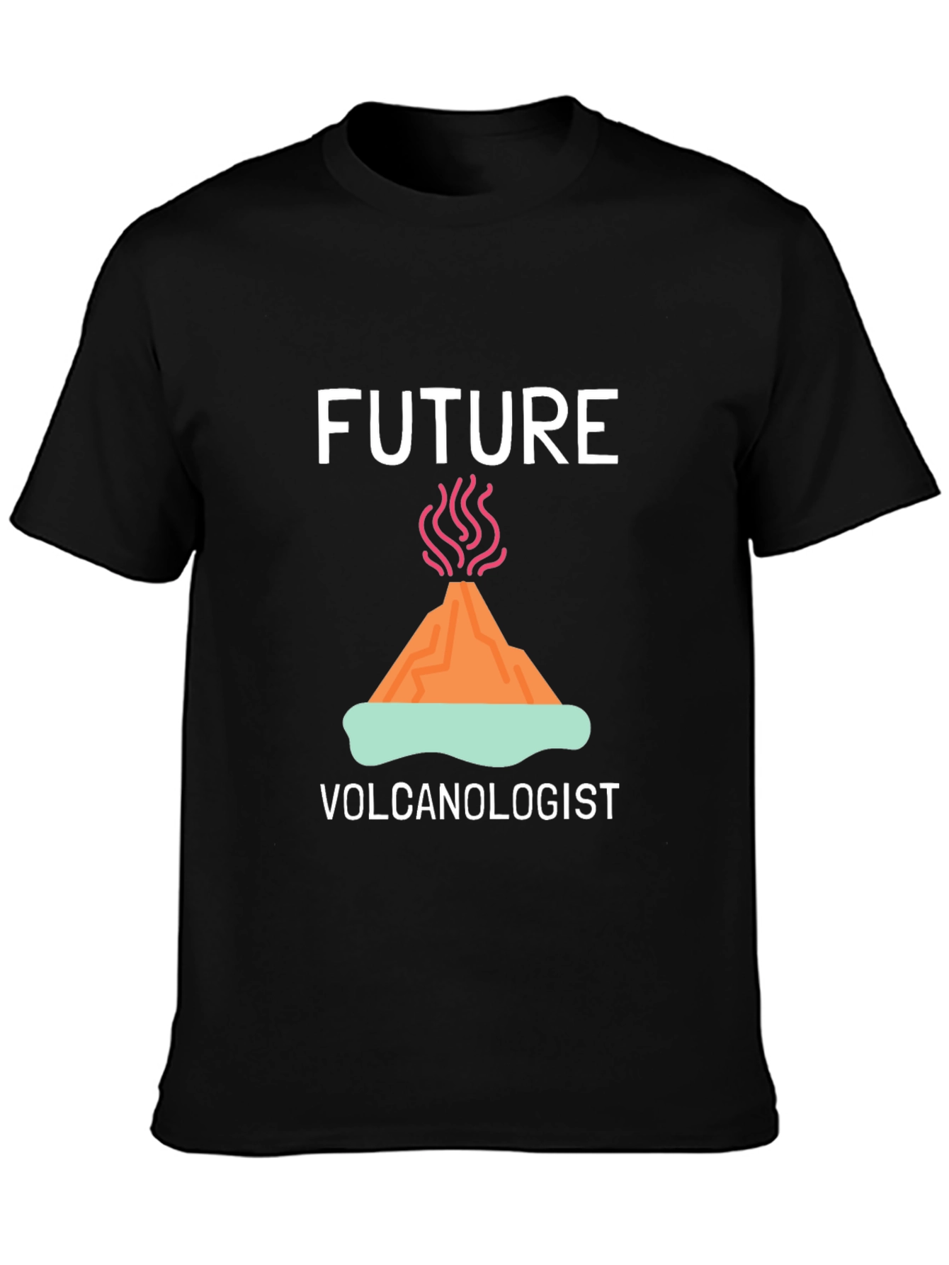Future Volcanologist T-Shirt - Black Crew Neck Tee