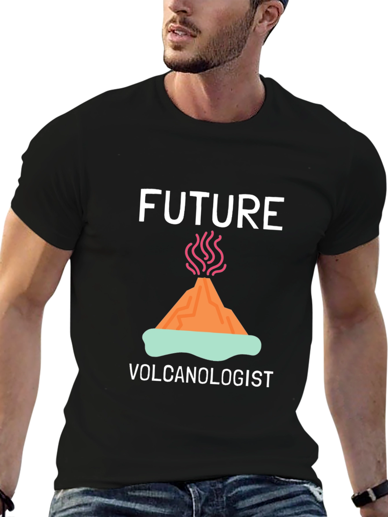 Future Volcanologist T-Shirt - Black Crew Neck Tee
