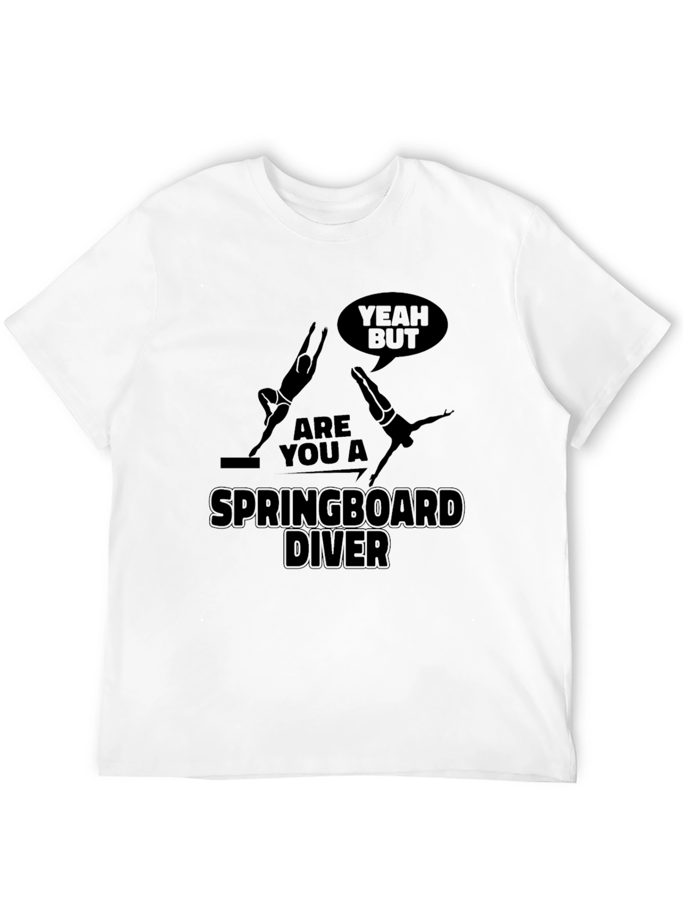 Springboard Diver Graphic Tee - Black Cotton T-Shirt