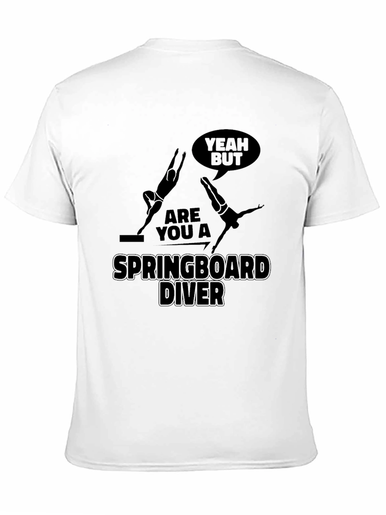 Springboard Diver Graphic Tee - Black Cotton T-Shirt