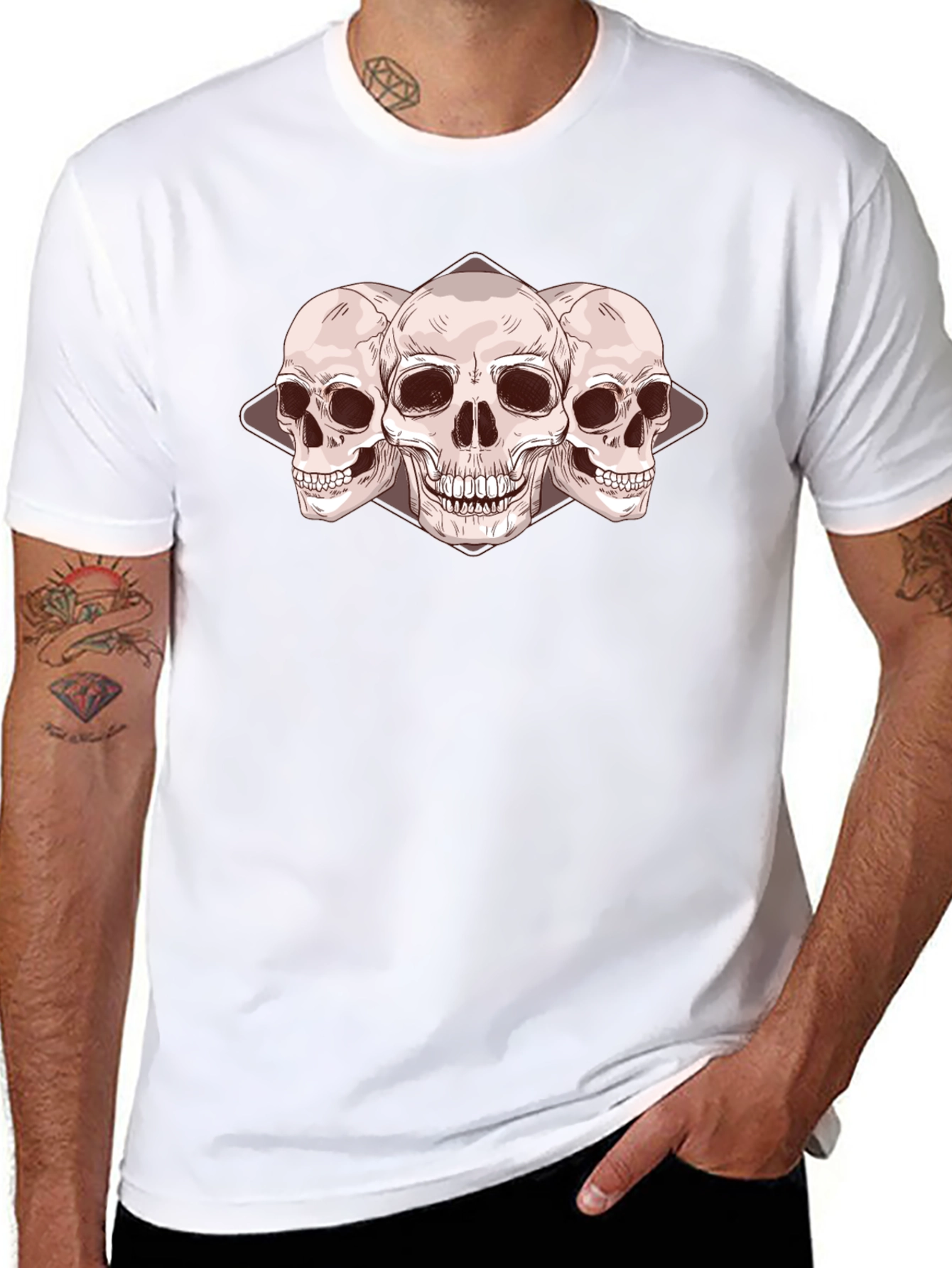 Skull Trio Graphic Tee - Dark Fashion