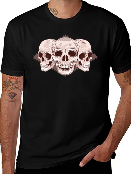 Skull Trio Graphic Tee - Dark Fashion