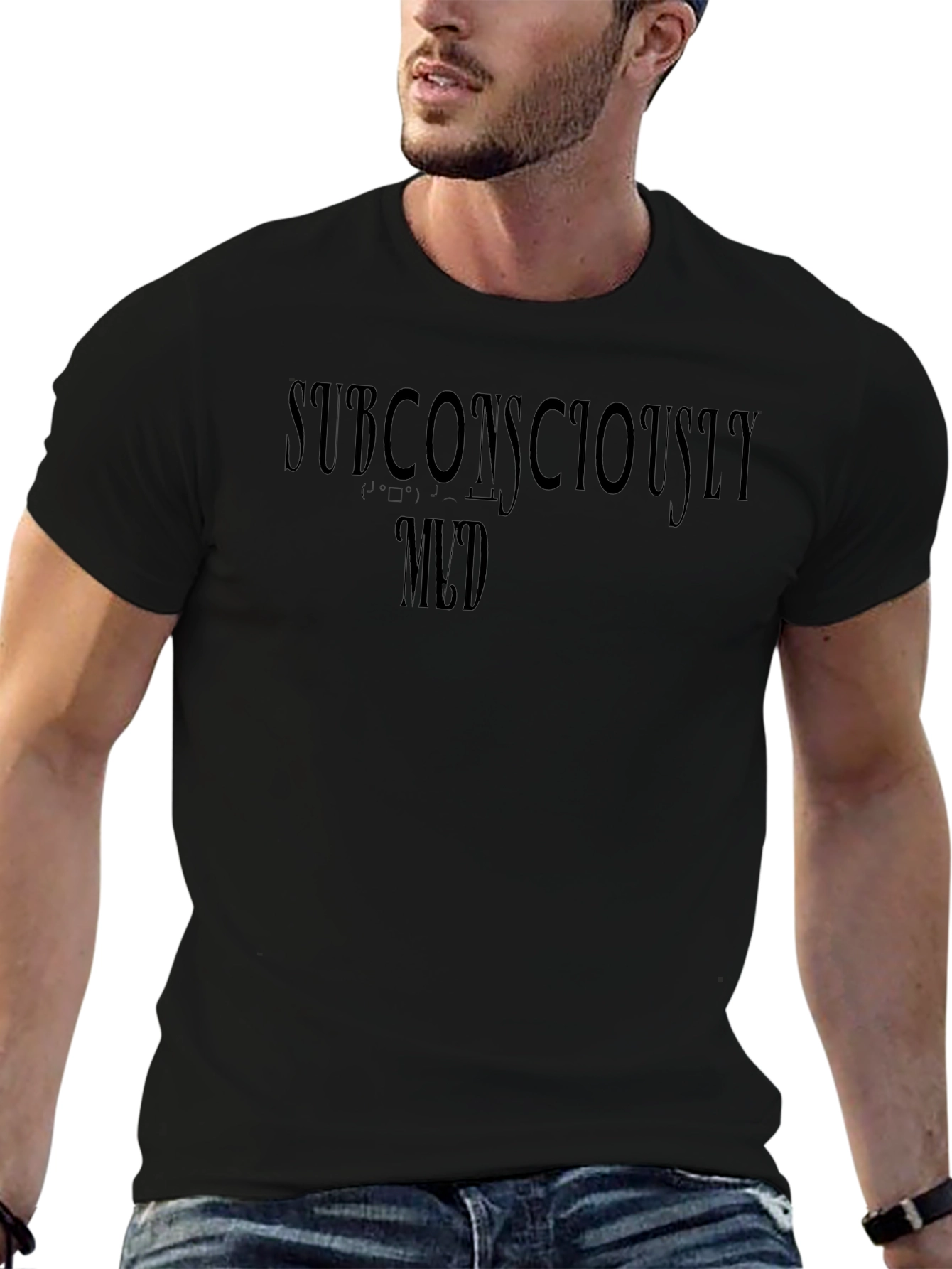 Subconsciously Med Black Graphic Tee - Comfort Fit