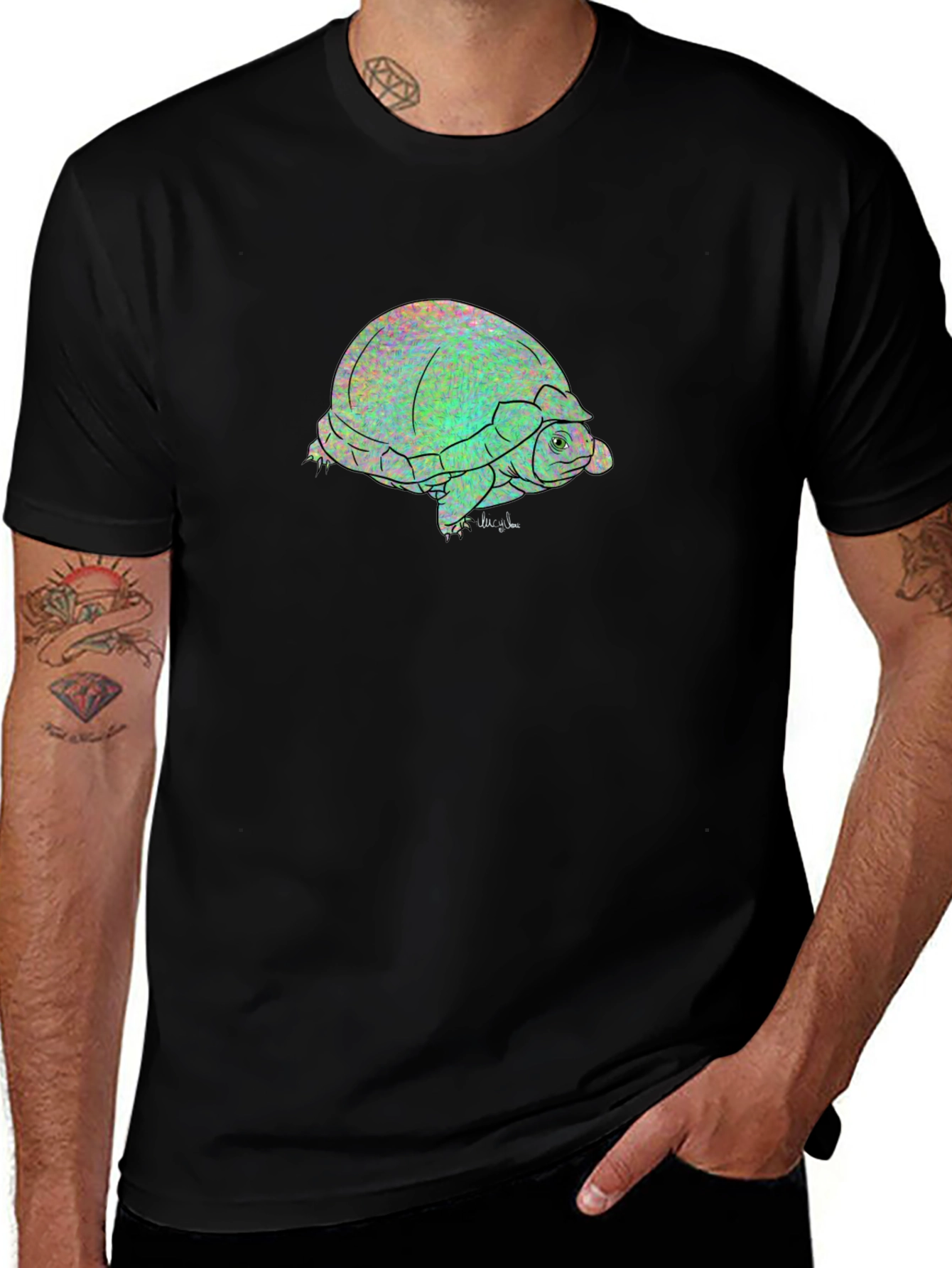 Turtle Graphic Tee - Black Unisex T-Shirt