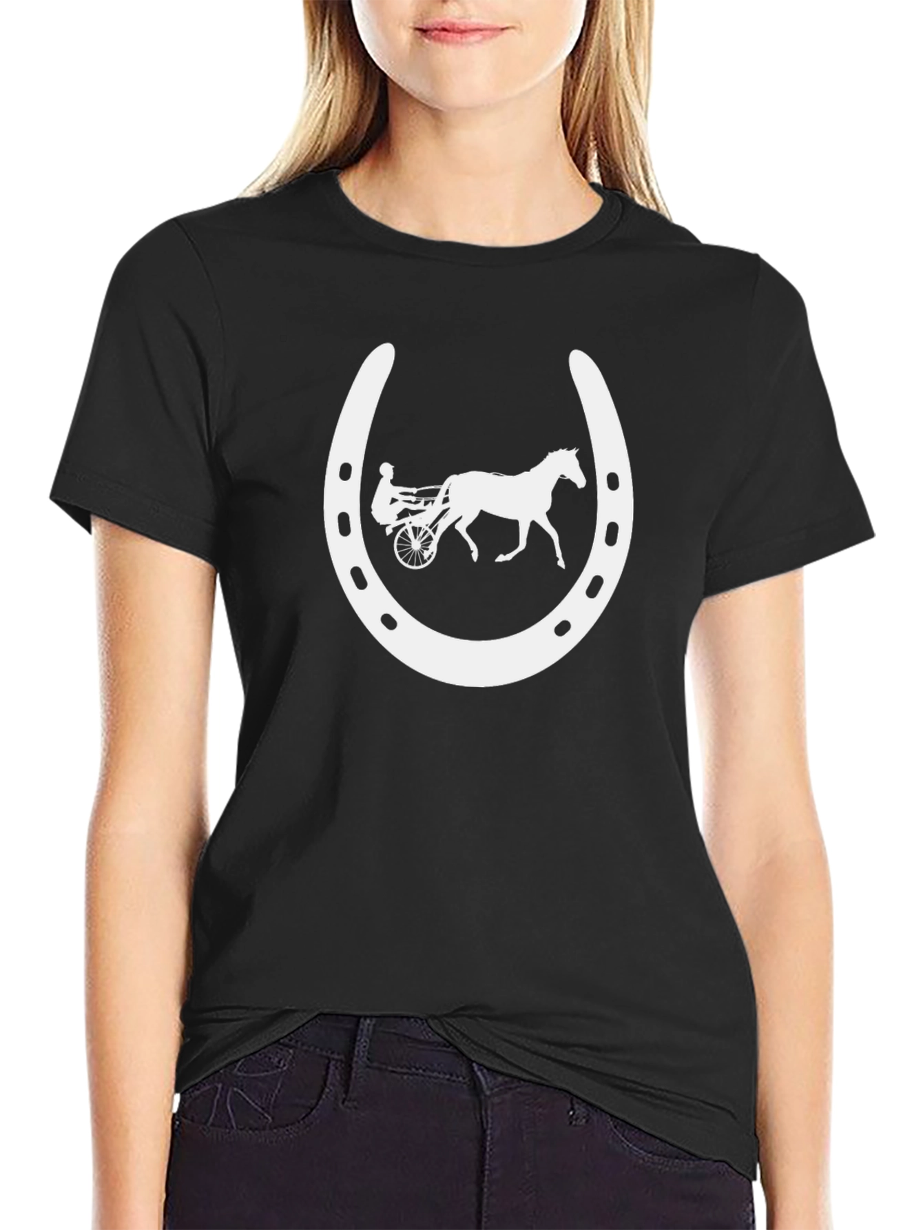 Horse Racing T-Shirt Lucky Horseshoe Design