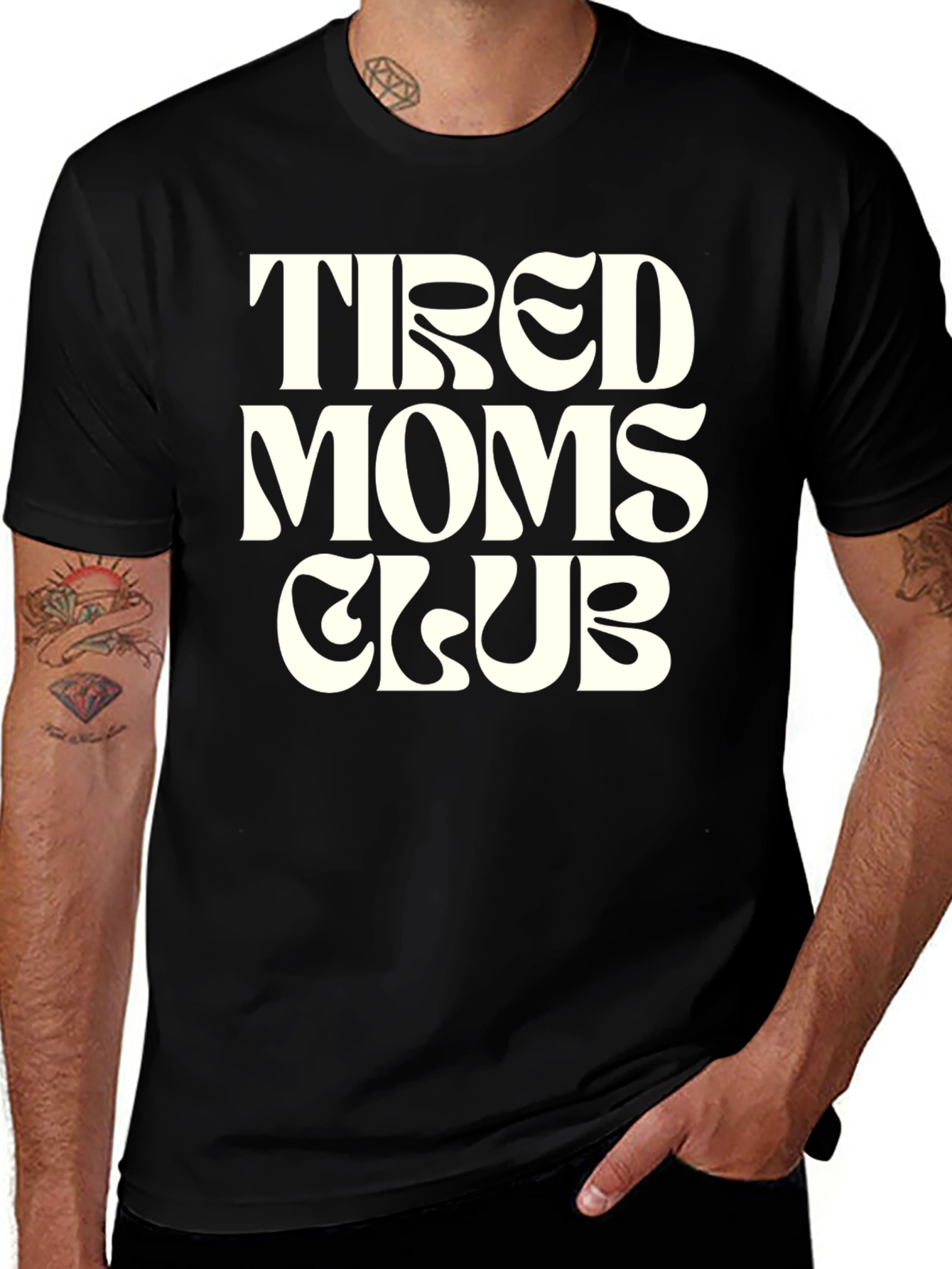 Tired Moms Club Graphic Tee - Black