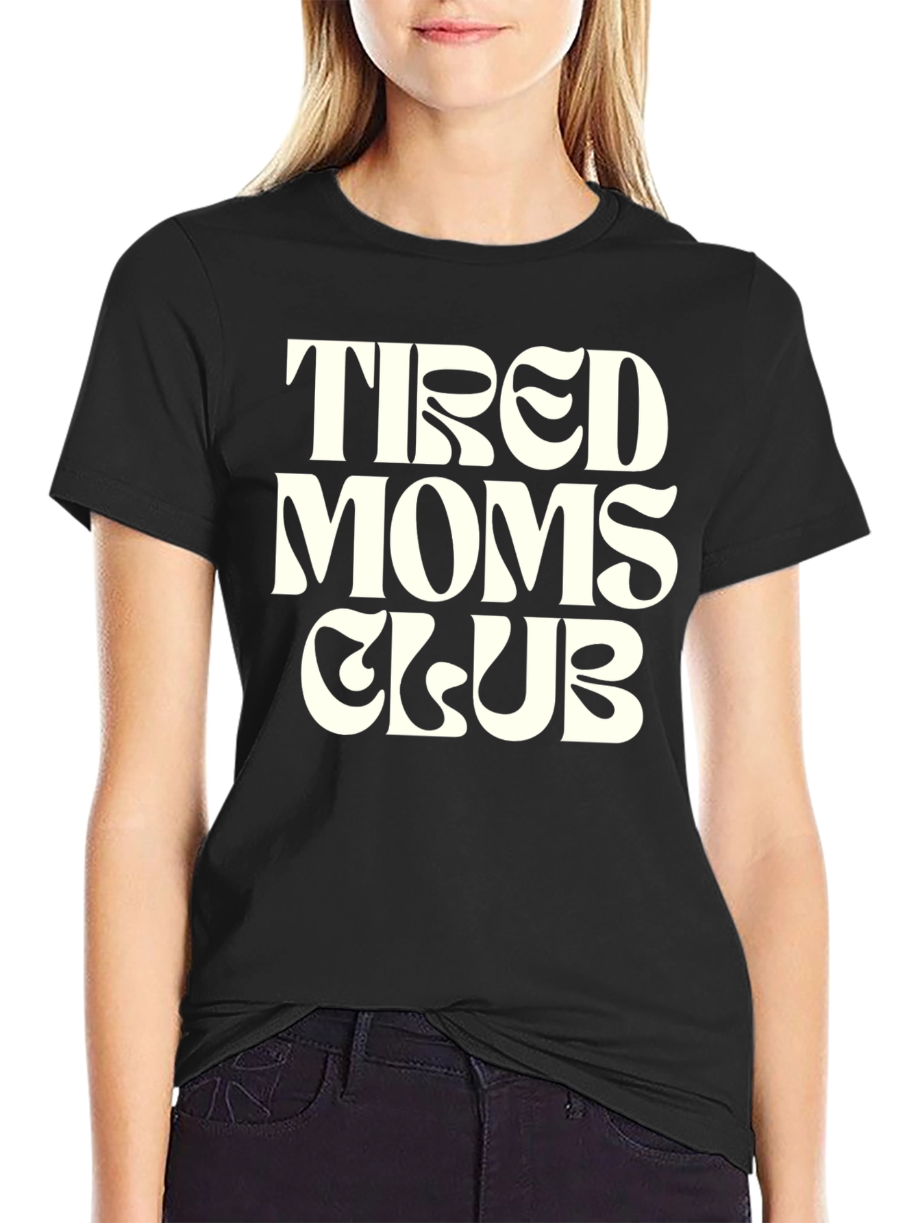 Tired Moms Club Graphic Tee - Black