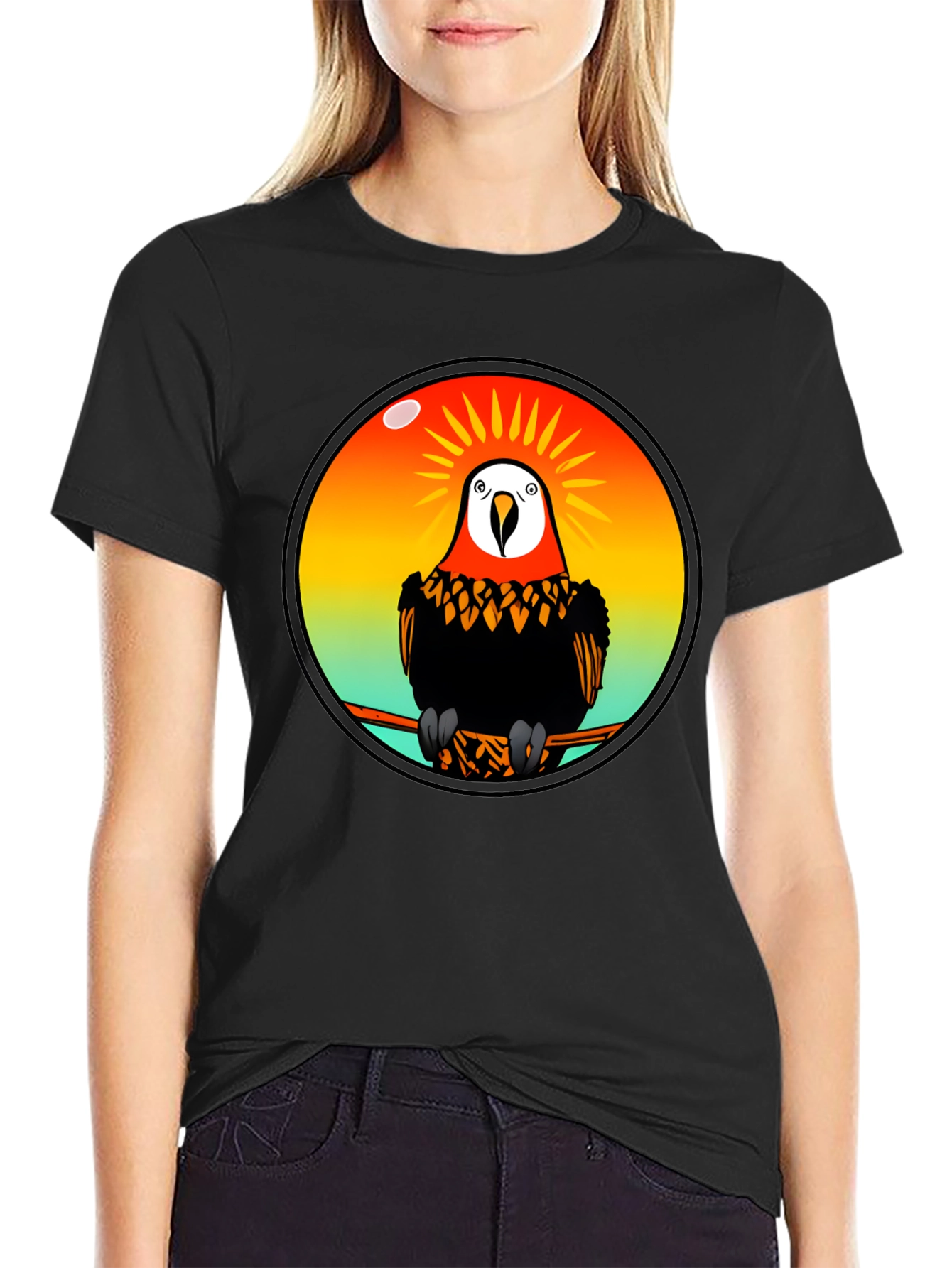 Parrot Graphic T-Shirt - Mens Black Tee