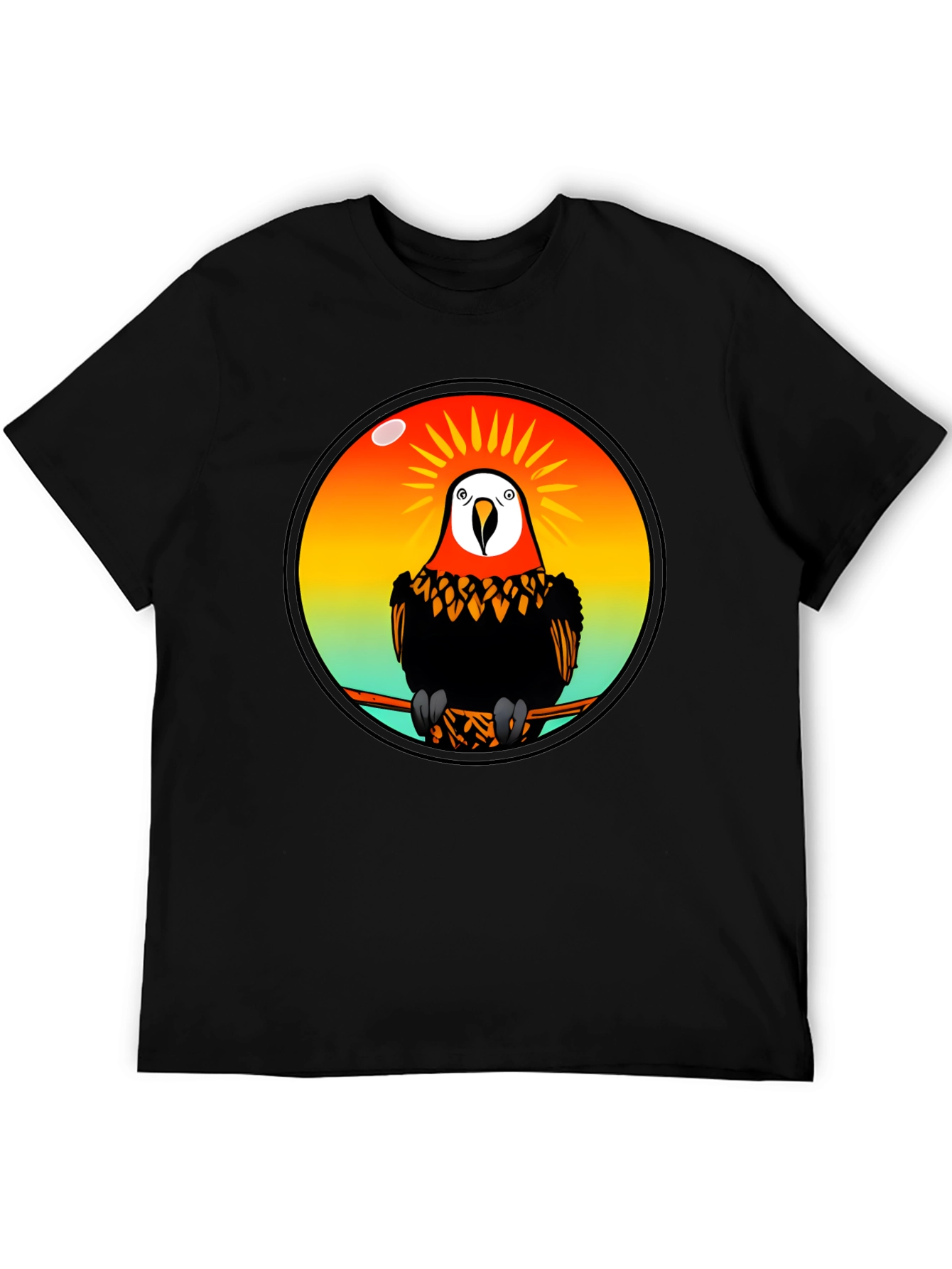 Parrot Graphic T-Shirt - Mens Black Tee