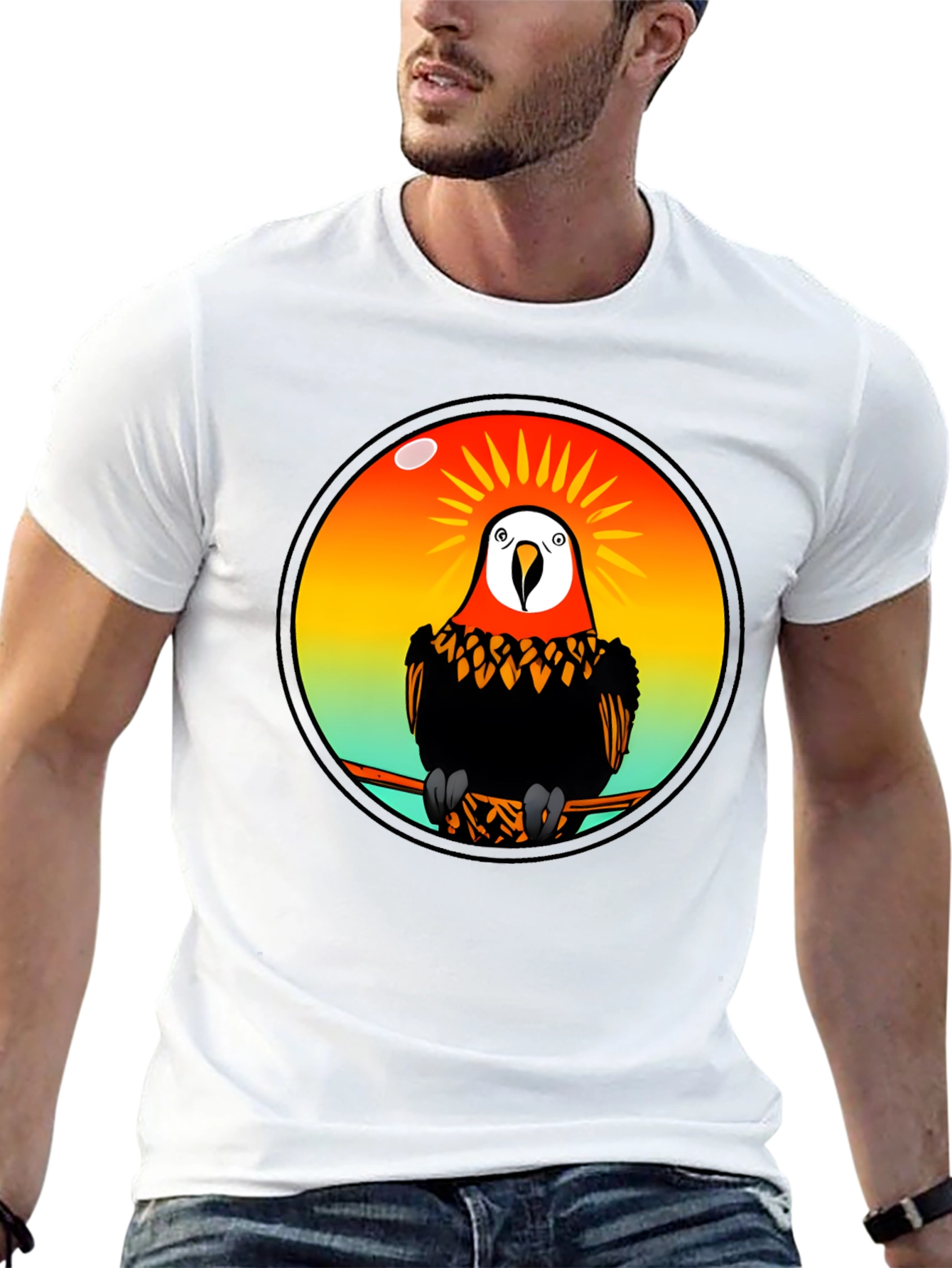 Parrot Graphic T-Shirt - Mens Black Tee