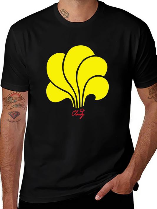 Cloudy Graphic T-Shirt - Stylish Black Tee