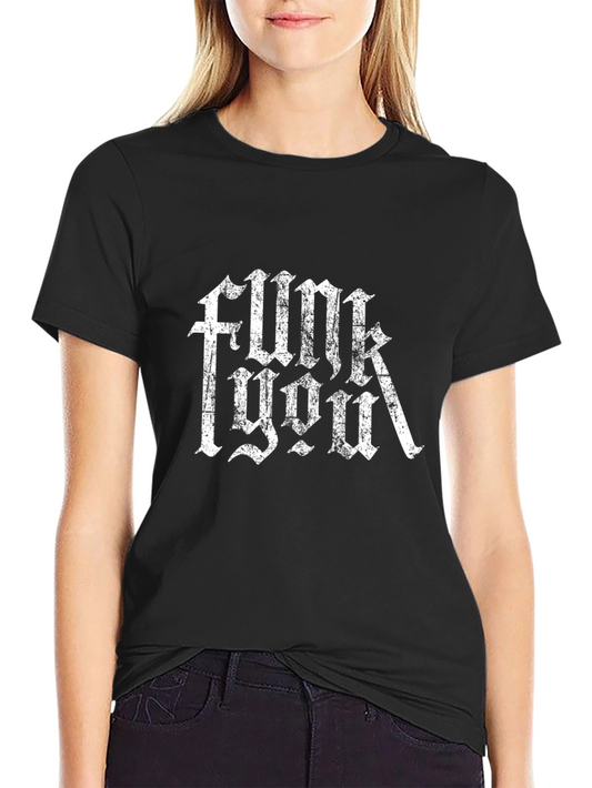 Funk You Graphic Print Black T-Shirt