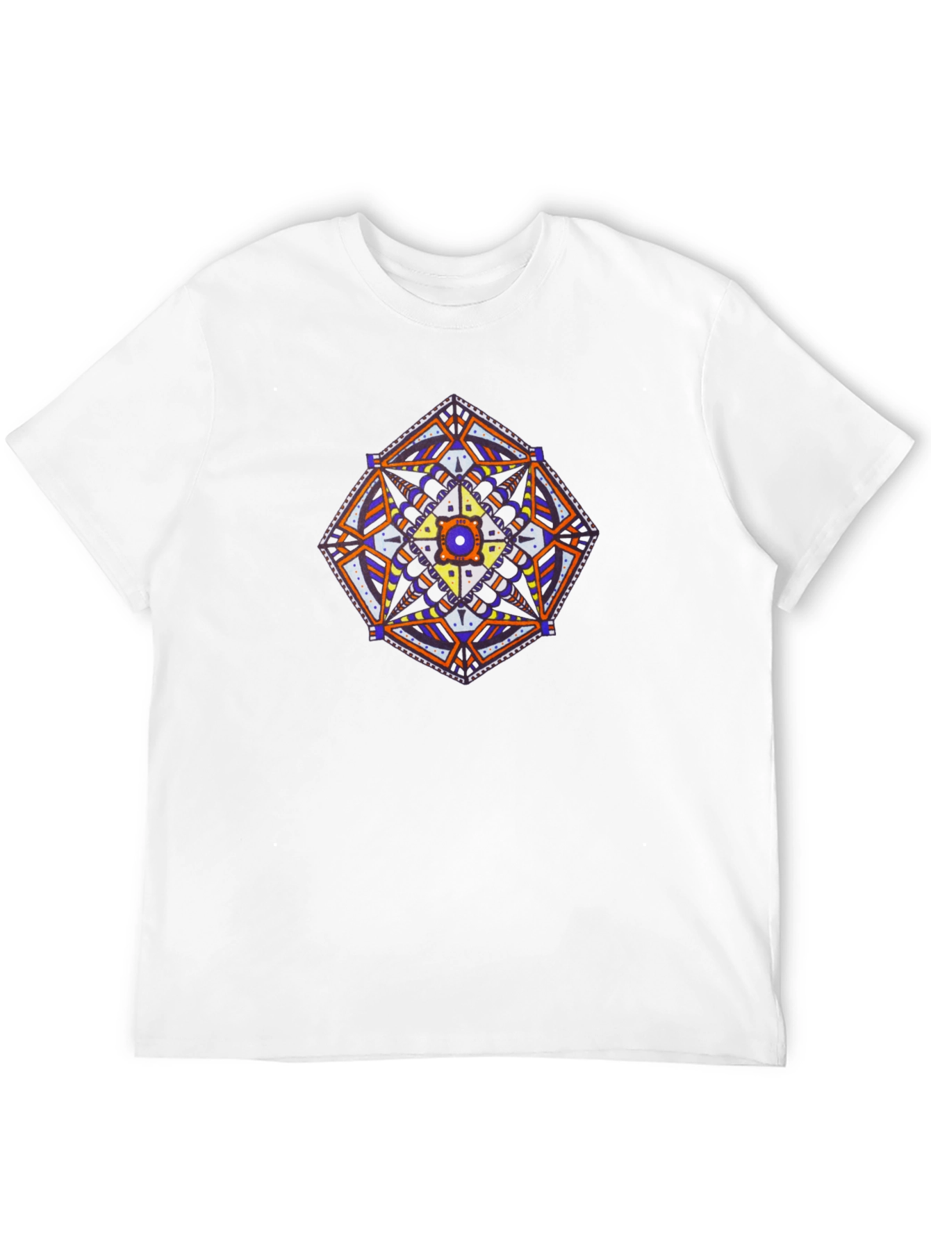 Geometric Mandala Graphic Black T-Shirt