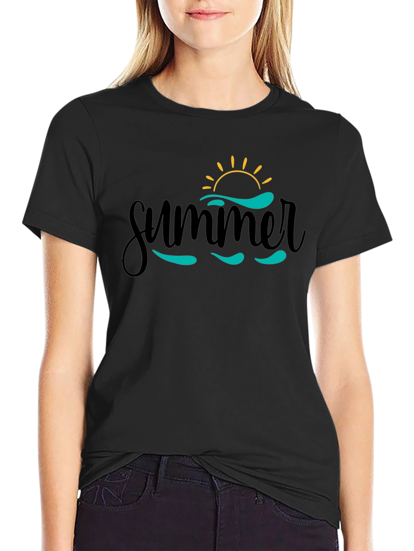 Summer Vibes Graphic Tee - Black