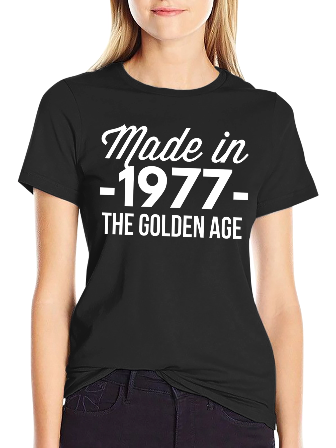 Made in 1977 Golden Age Black T-Shirt