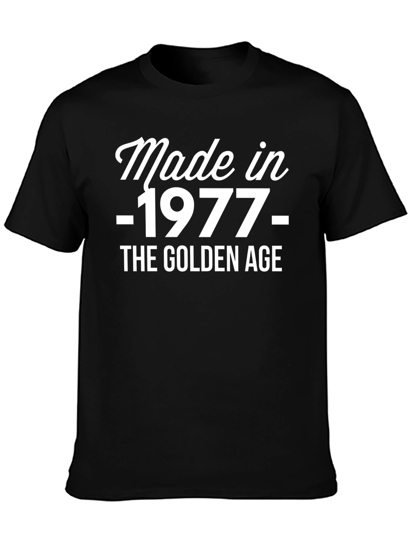 Made in 1977 Golden Age Black T-Shirt