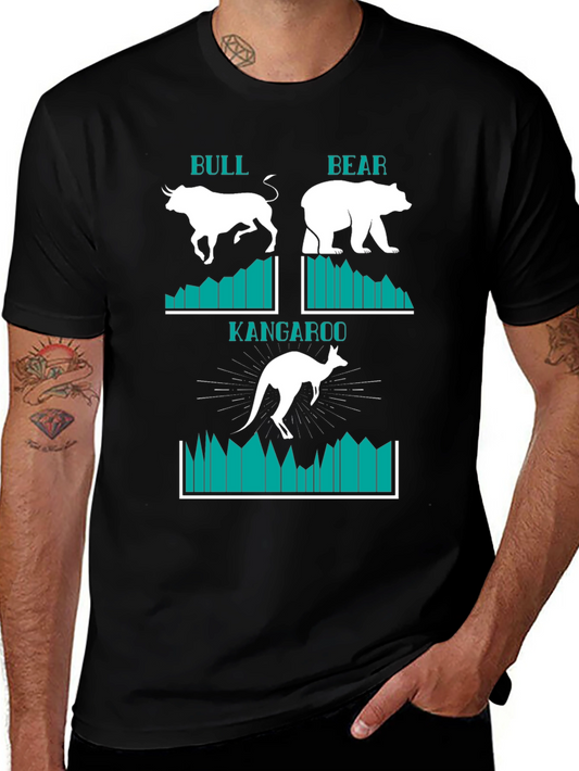 Bull Bear Kangaroo Stock Market T-Shirt