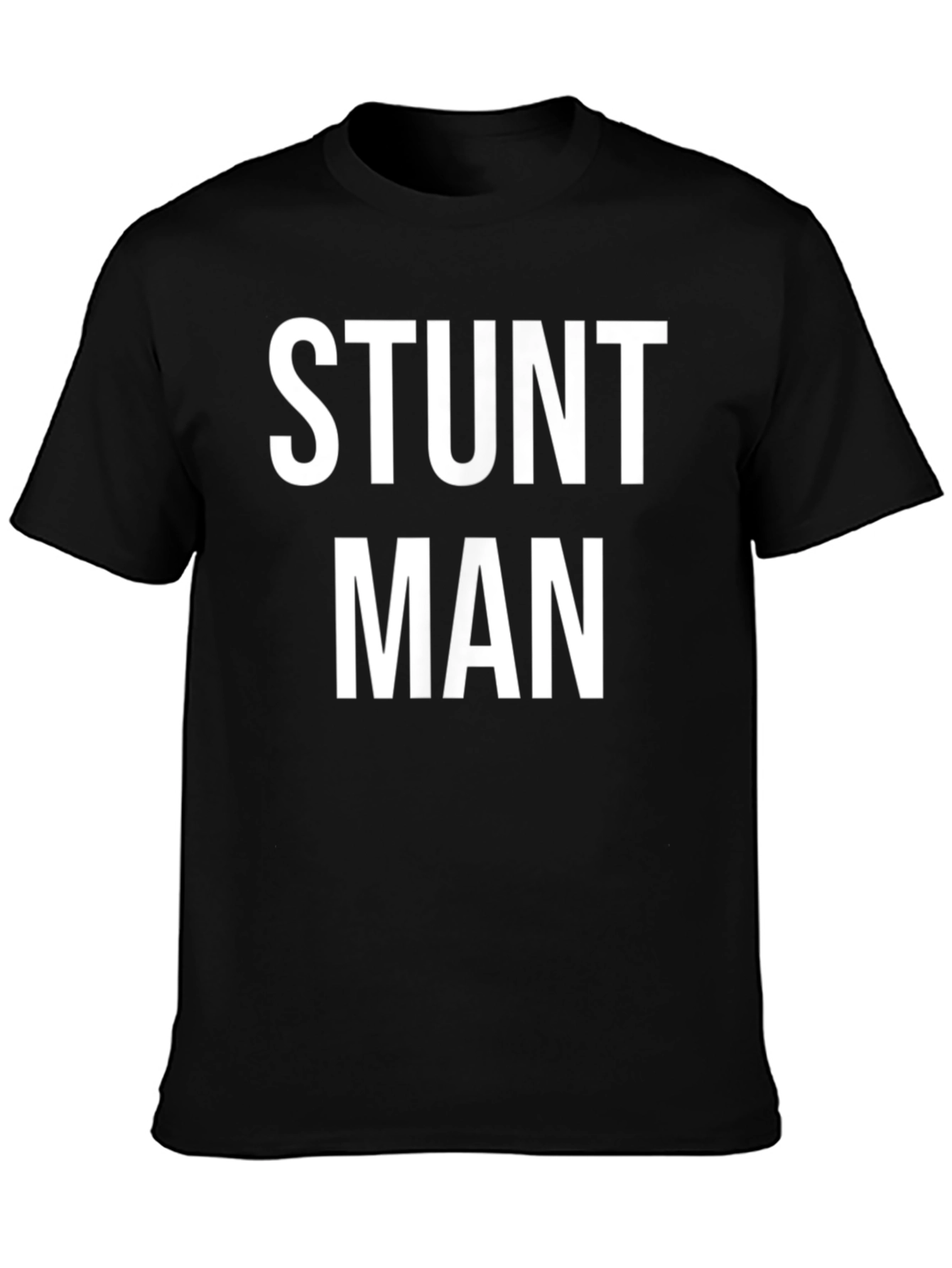 Stunt Man Graphic Tee - Black Cotton T-Shirt