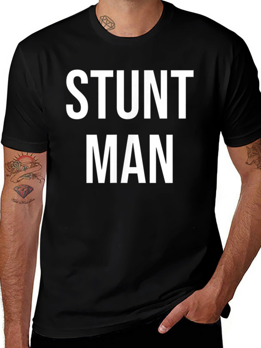 Stunt Man Graphic Tee - Black Cotton T-Shirt